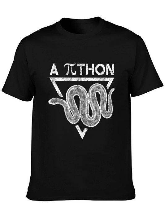 A Pi-thon Shirt Black Cotton Snake Graphic Tee