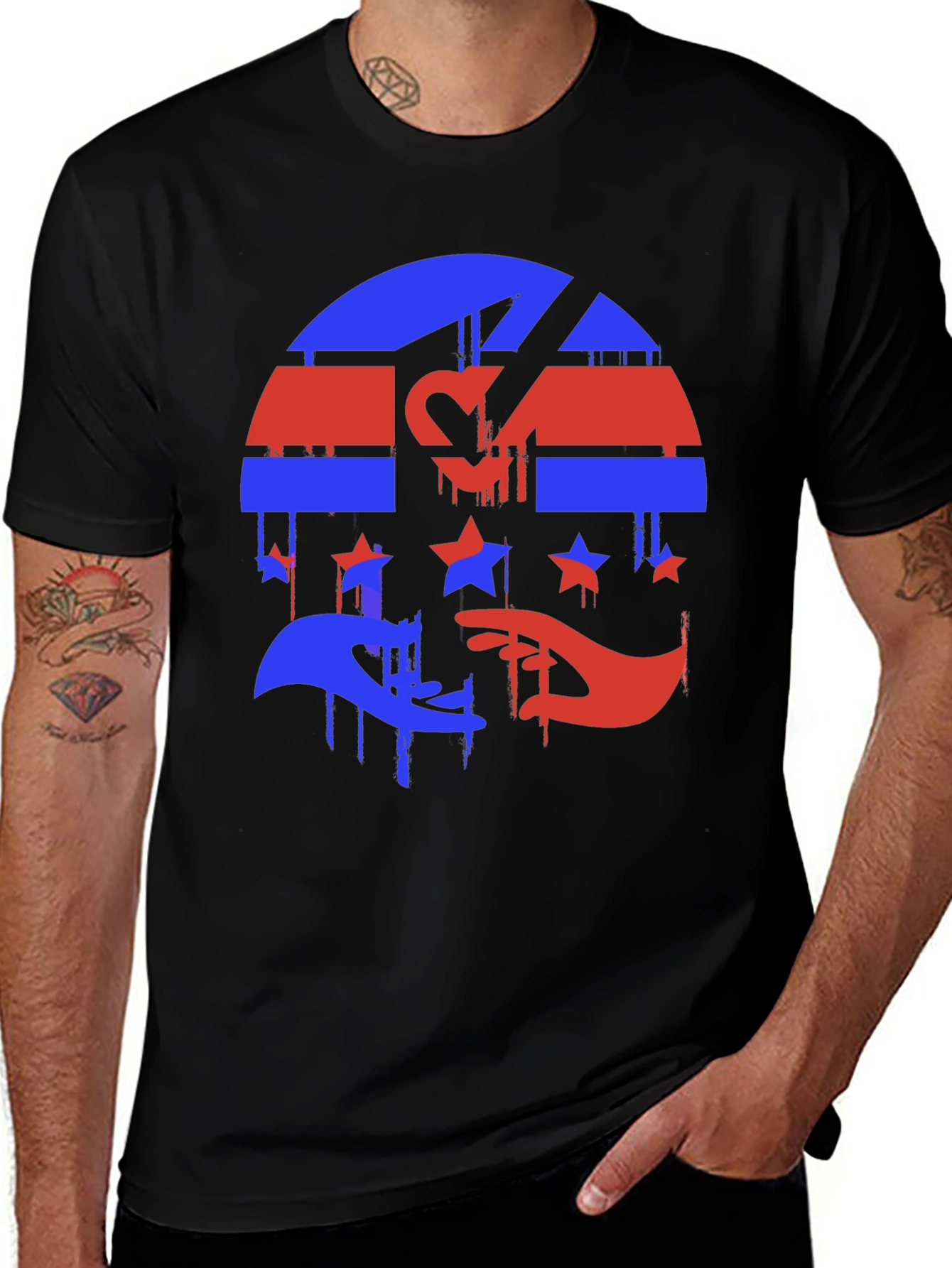 Red & Blue Graphic Tee