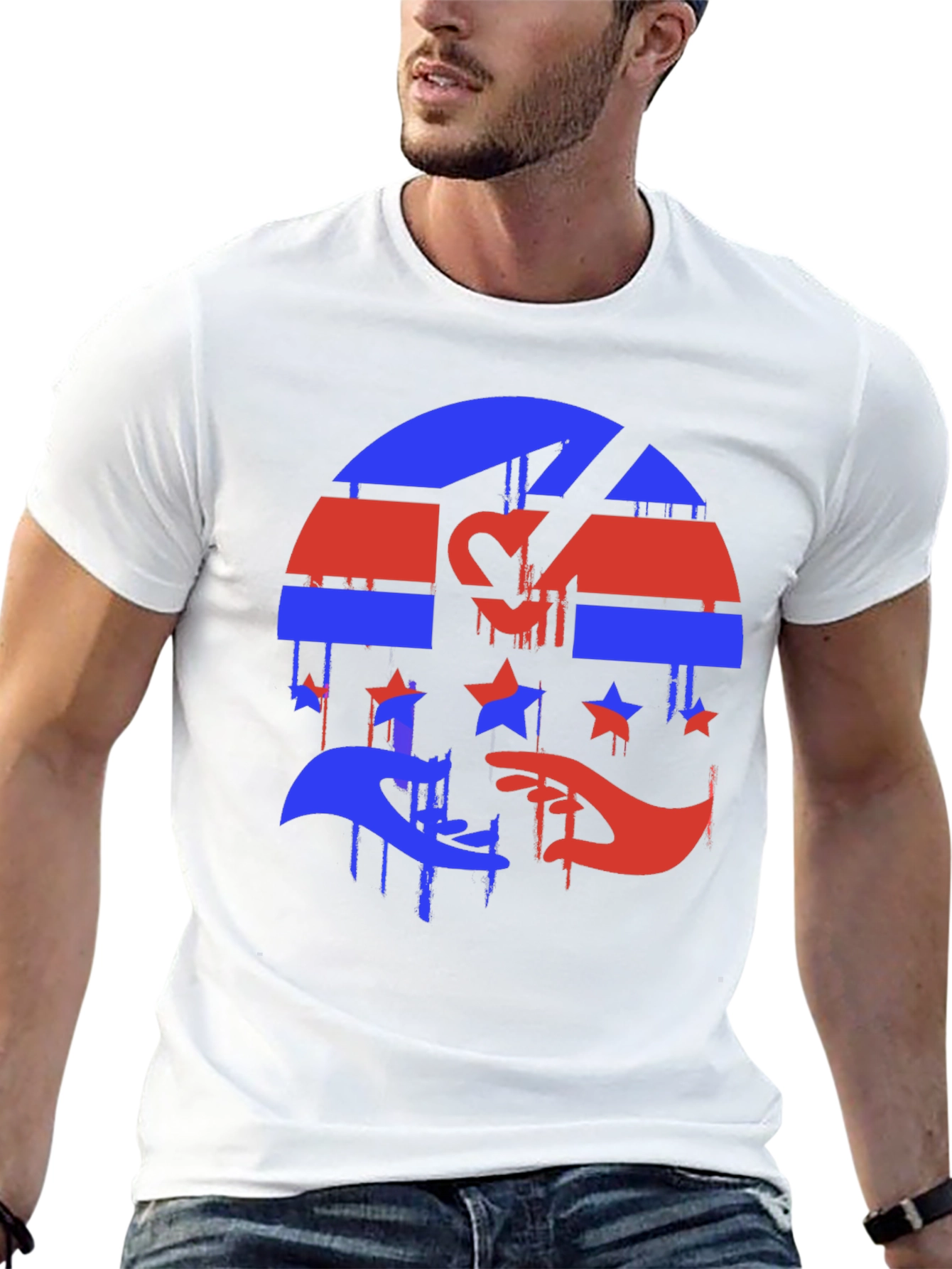 Red & Blue Graphic Tee
