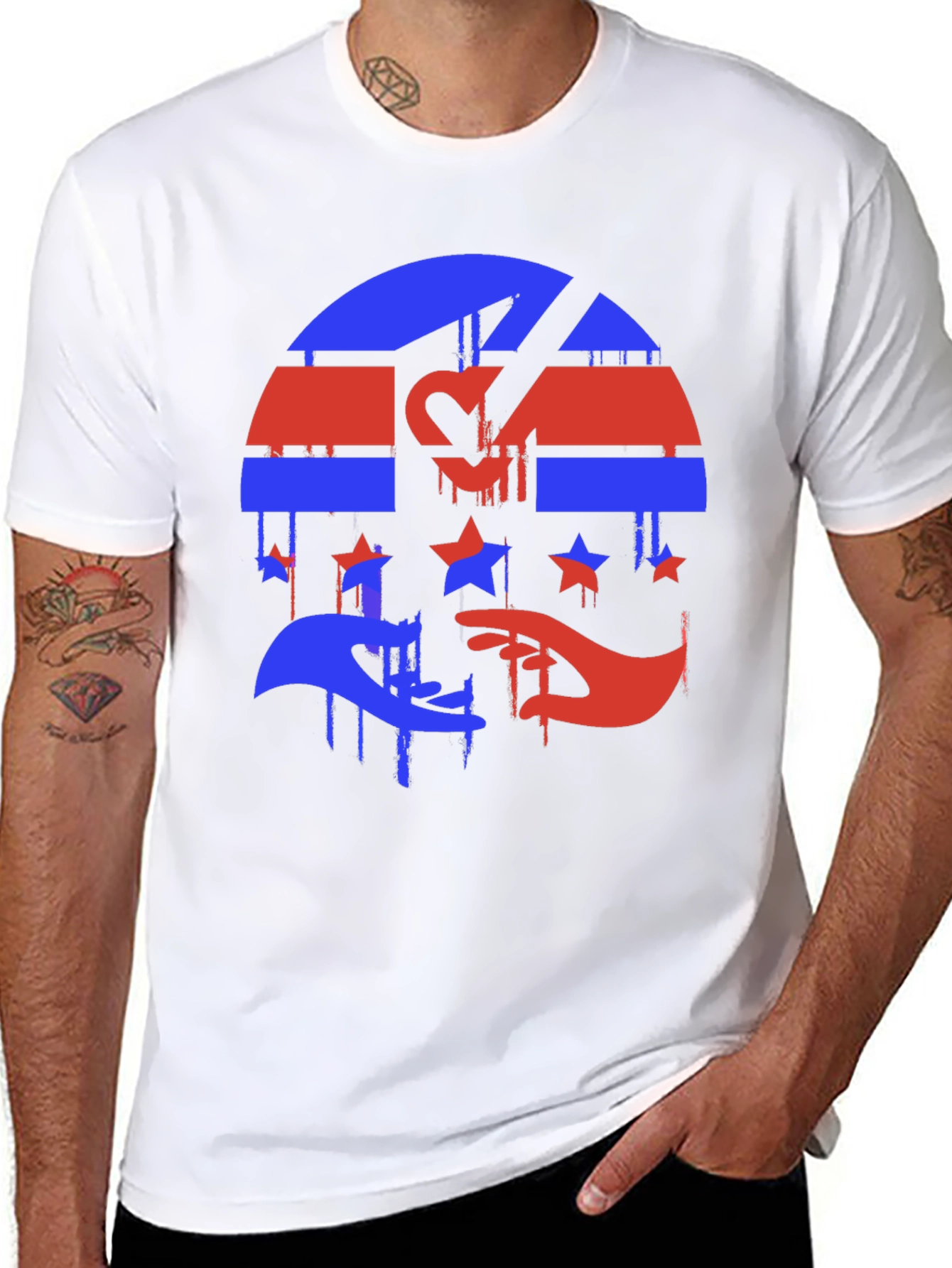 Red & Blue Graphic Tee