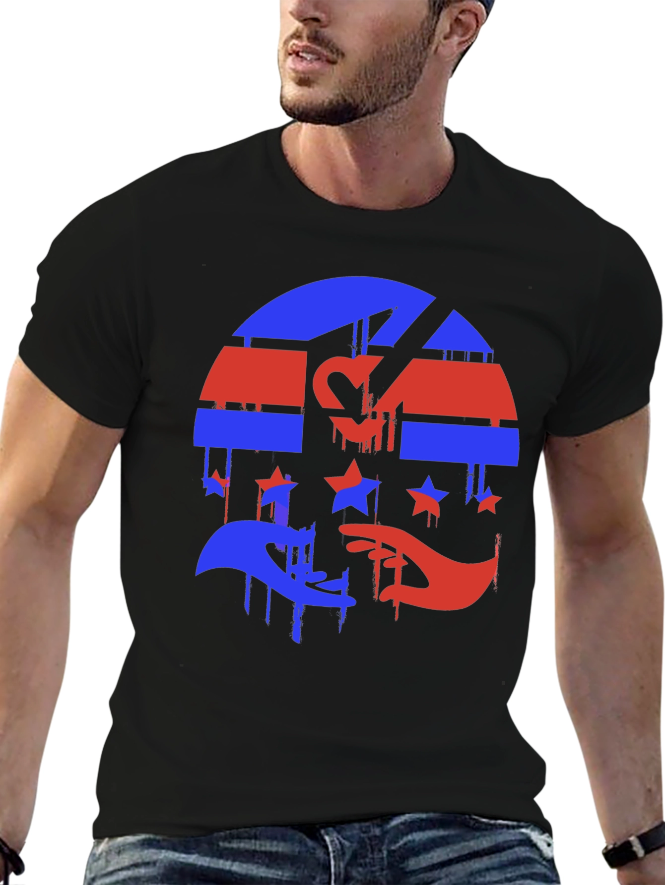 Red & Blue Graphic Tee