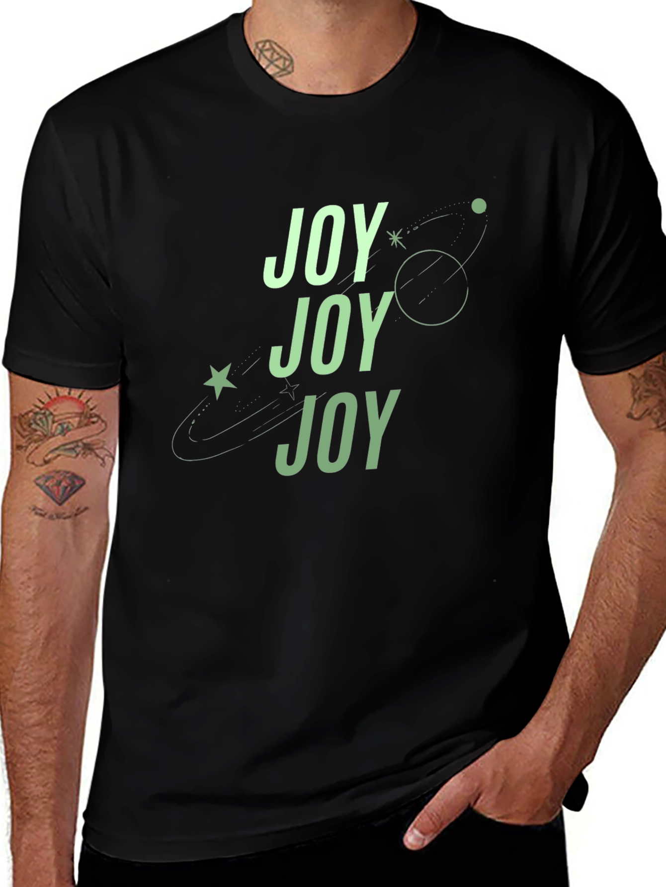 Joyful Black Graphic Tee