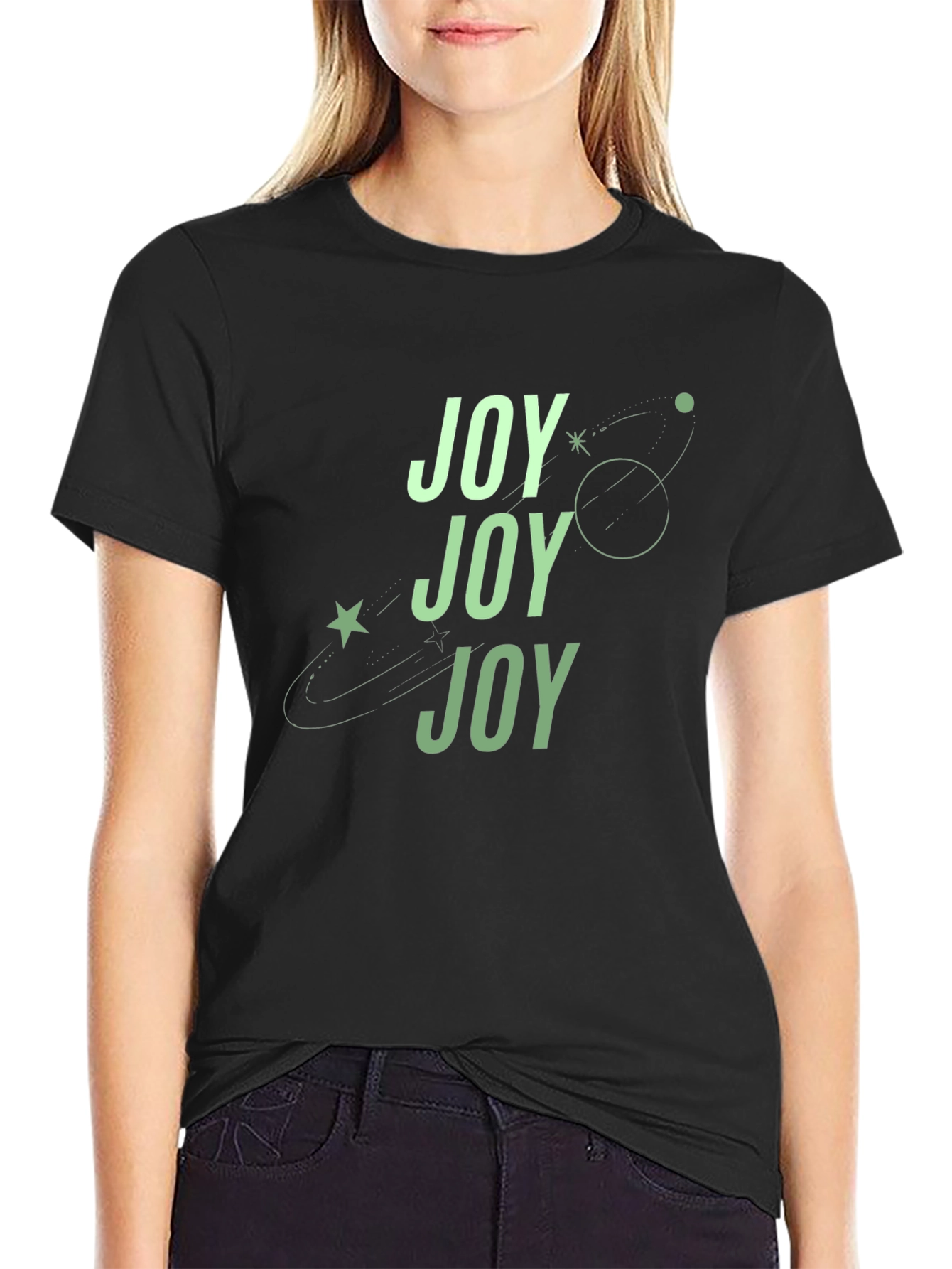 Joyful Black Graphic Tee