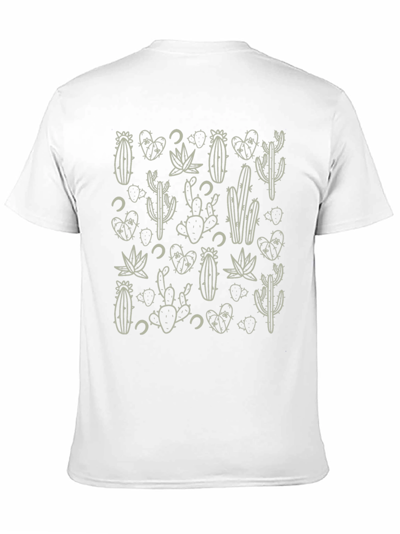 Cactus Pattern Black T-Shirt