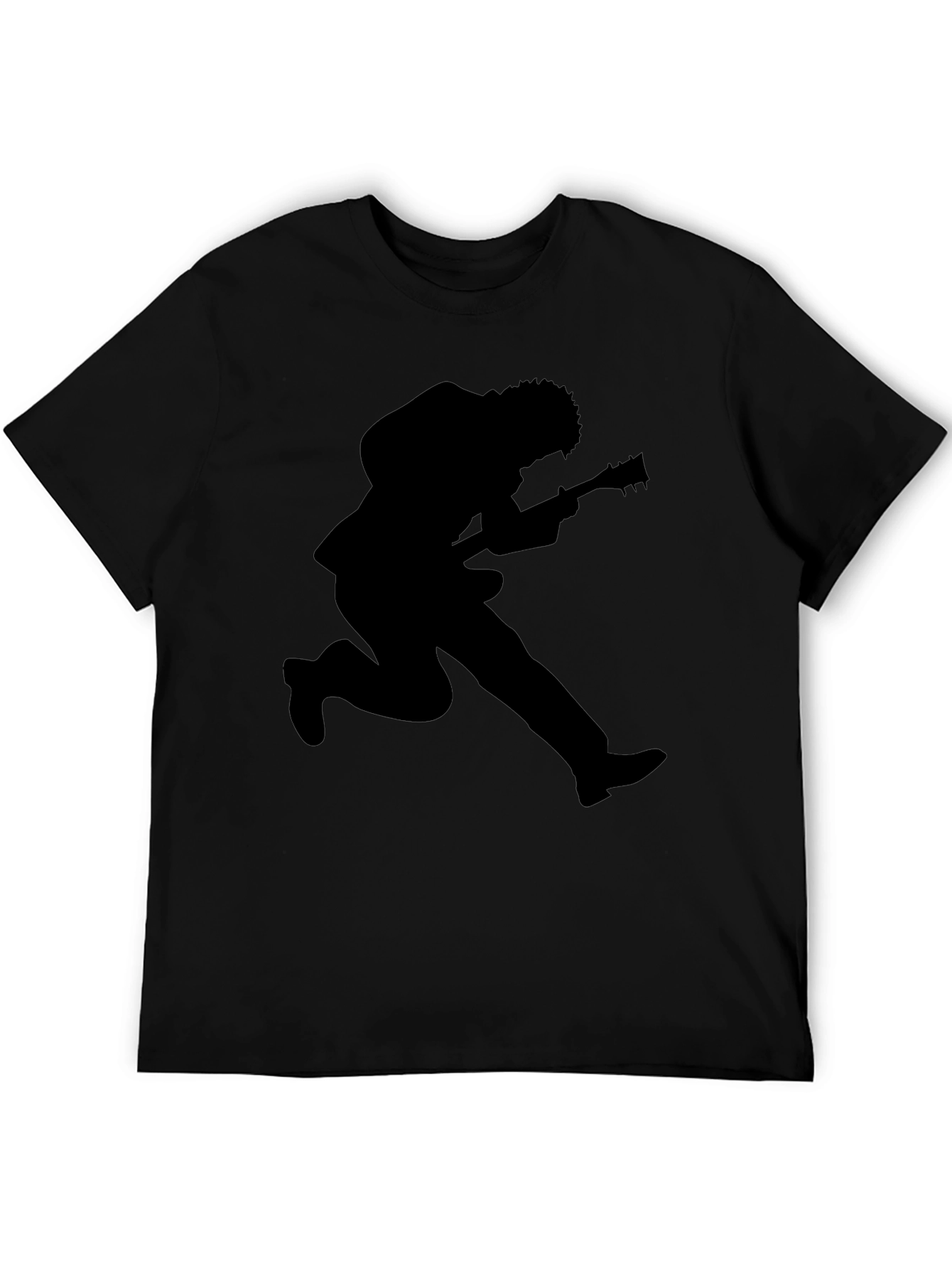 Rock Star Guitarist Silhouette Black T-Shirt