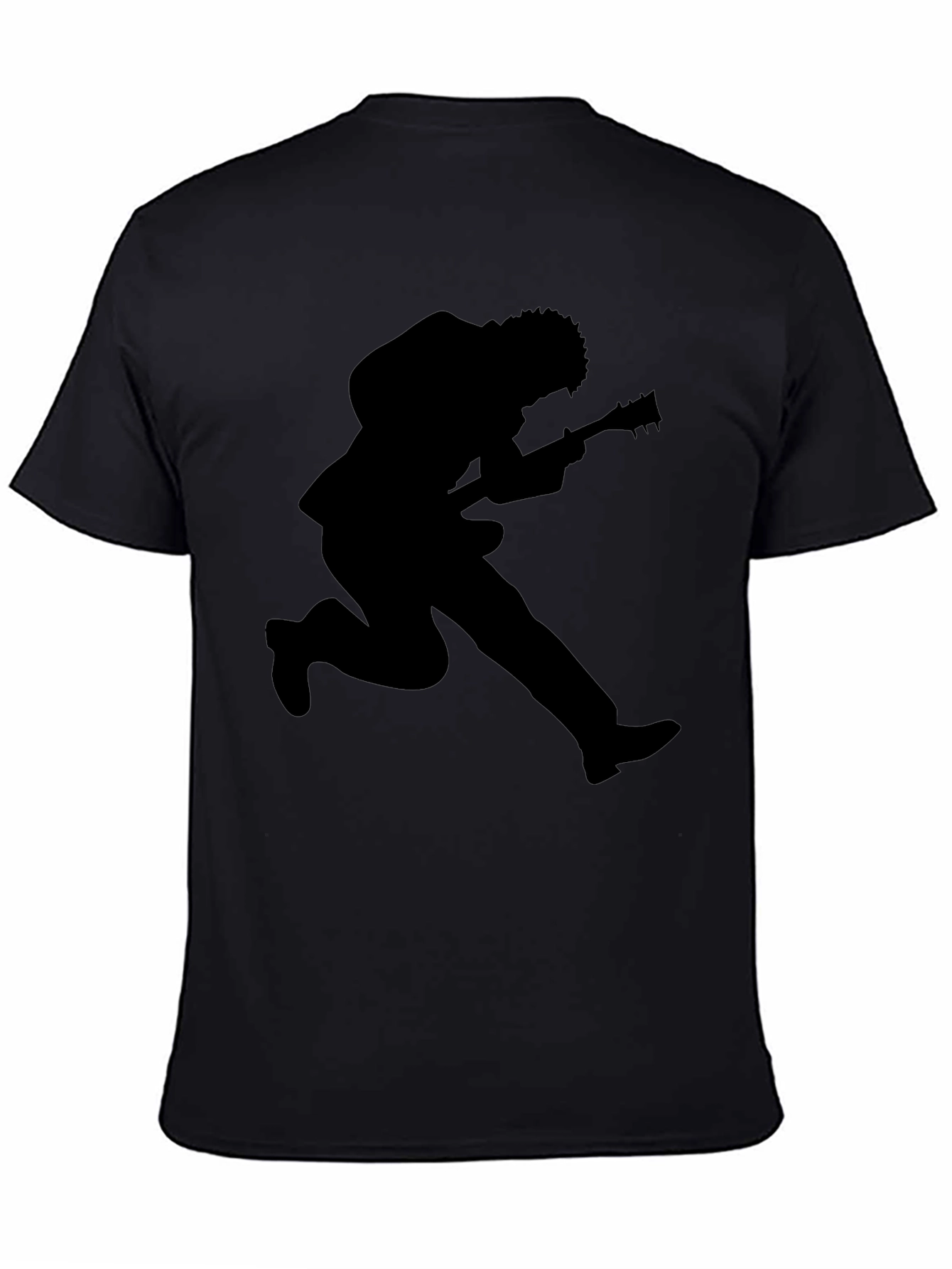 Rock Star Guitarist Silhouette Black T-Shirt