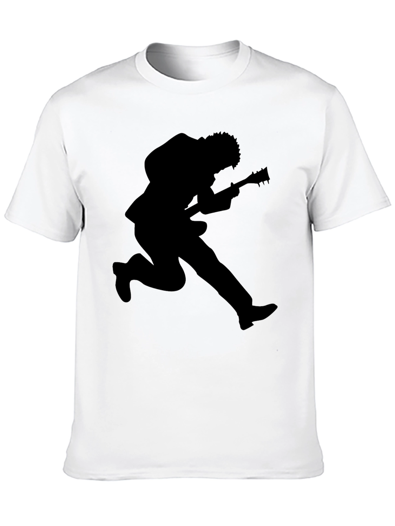 Rock Star Guitarist Silhouette Black T-Shirt