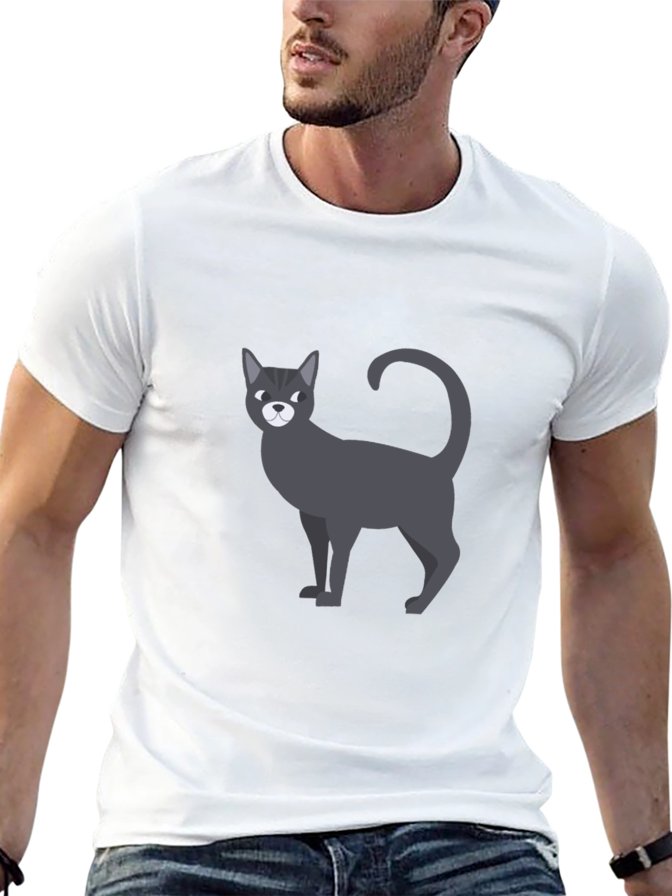 Cool Cat Graphic T-Shirt - Mens Black Tee
