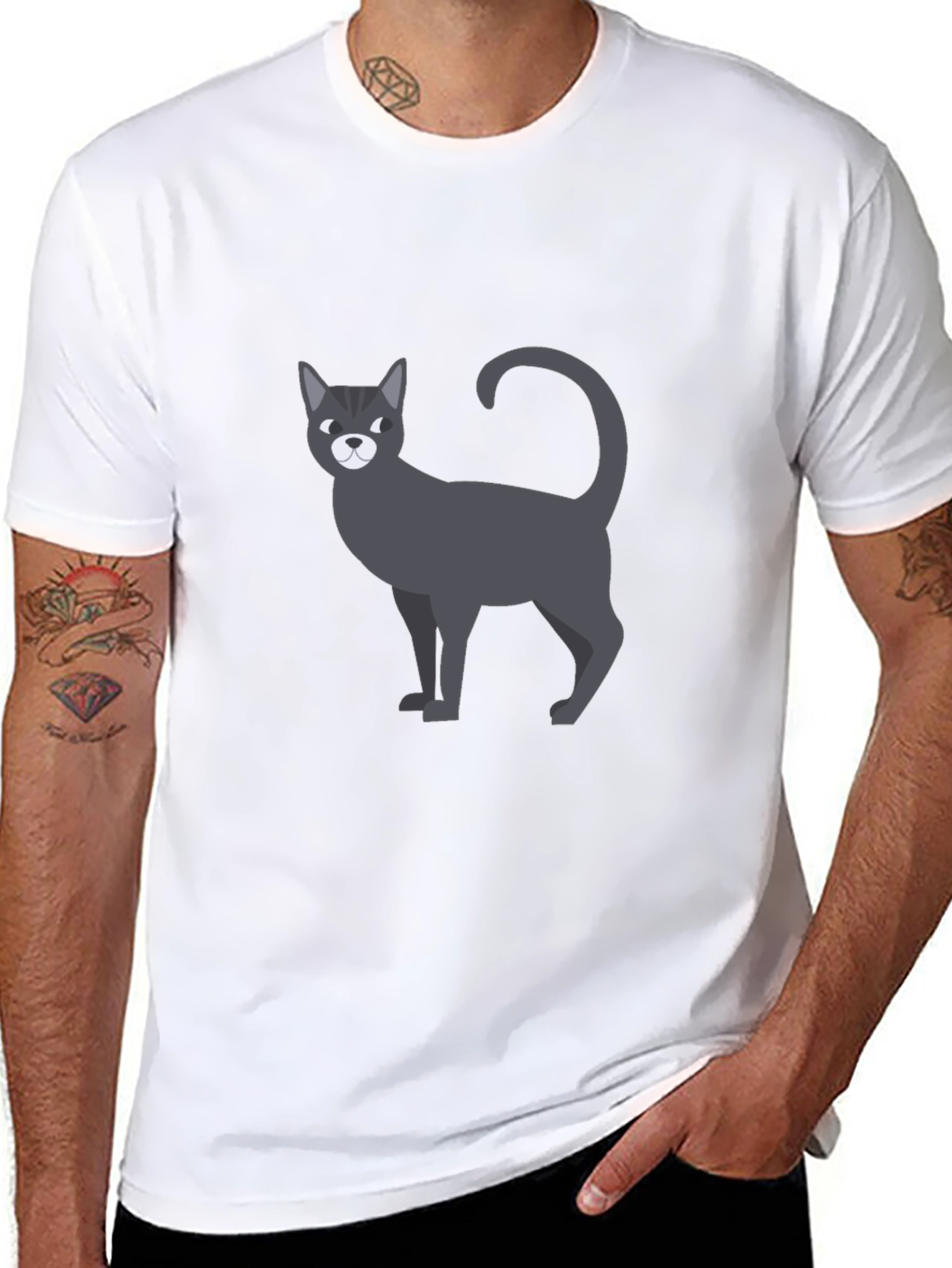 Cool Cat Graphic T-Shirt - Mens Black Tee