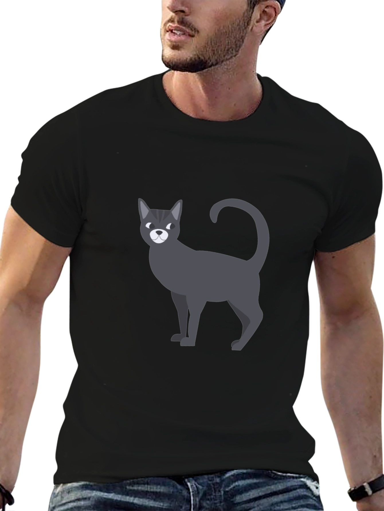 Cool Cat Graphic T-Shirt - Mens Black Tee