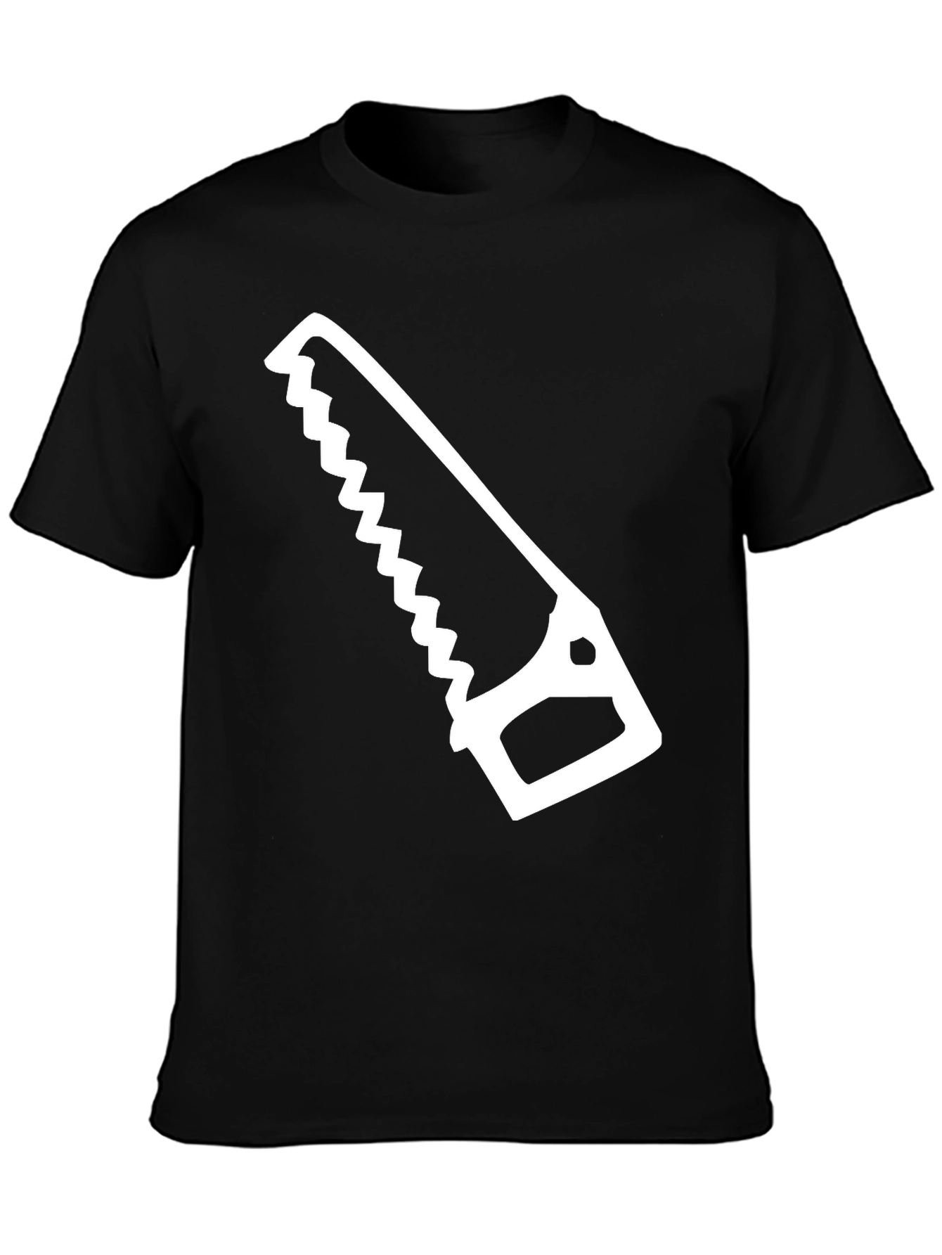 Hand Saw Graphic Tee - Black Cotton T-Shirt