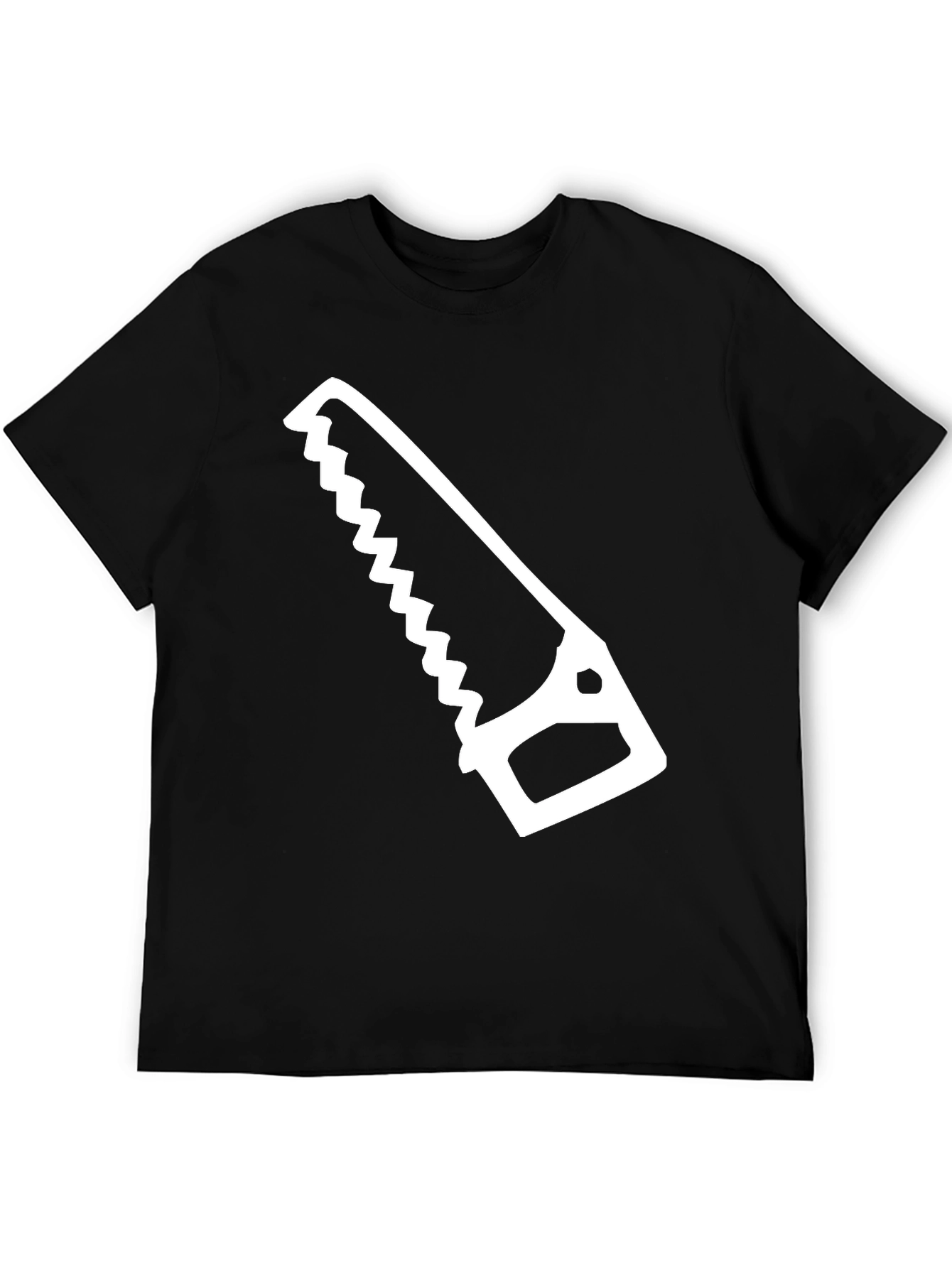 Hand Saw Graphic Tee - Black Cotton T-Shirt