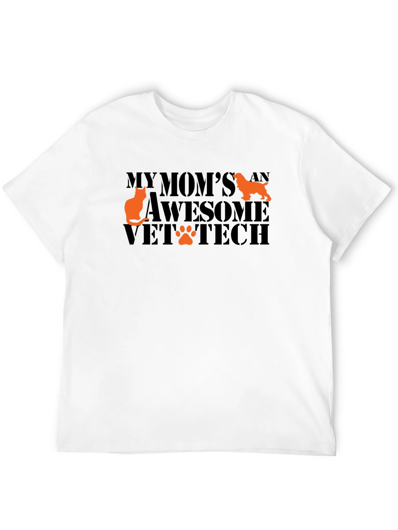 Vet Tech Mom T-Shirt - Cat & Dog Design