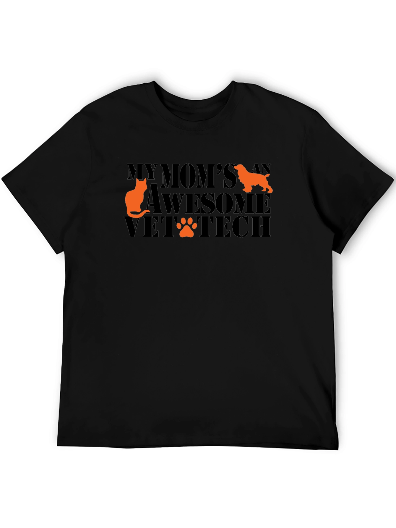 Vet Tech Mom T-Shirt - Cat & Dog Design