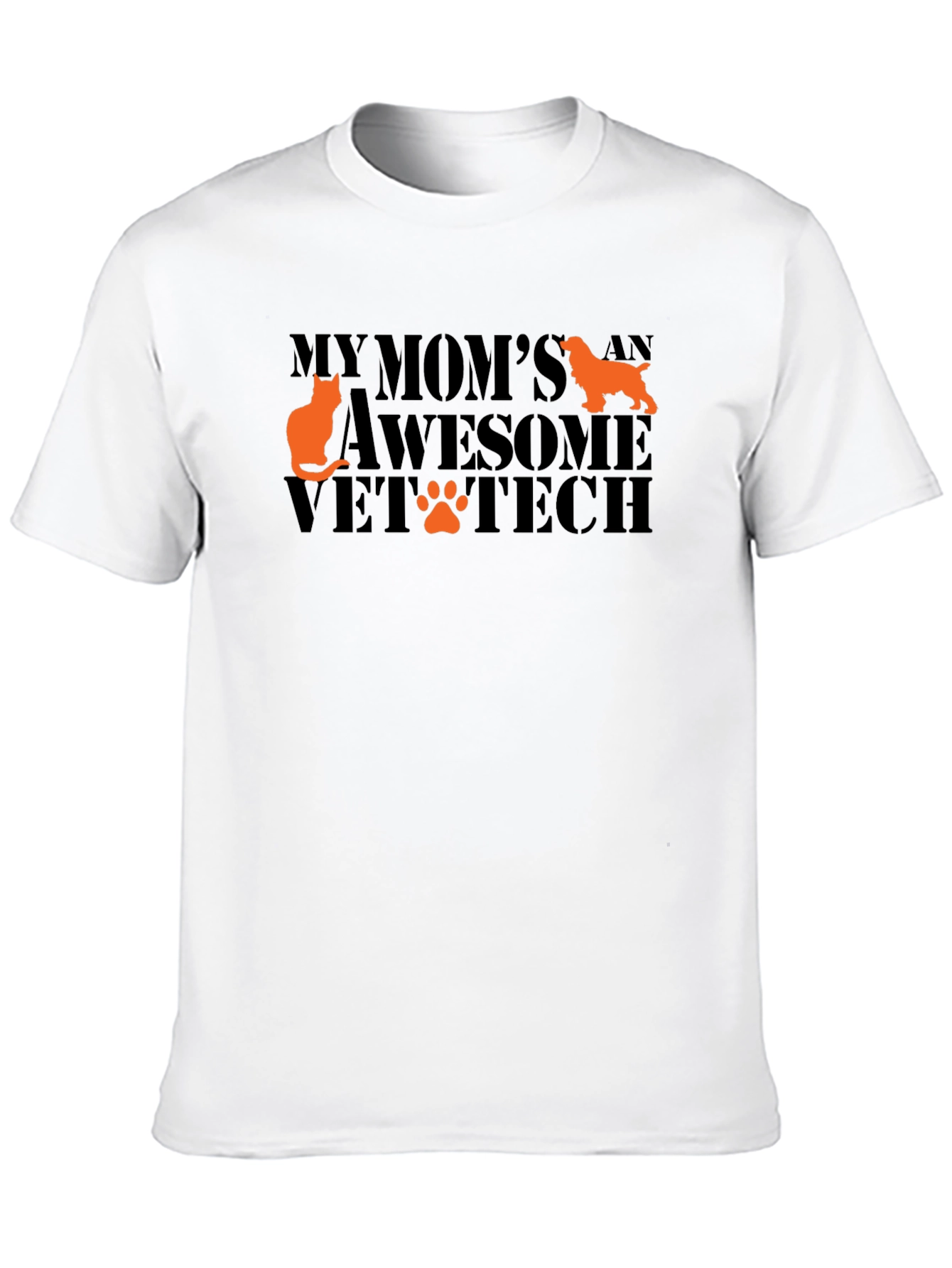 Vet Tech Mom T-Shirt - Cat & Dog Design