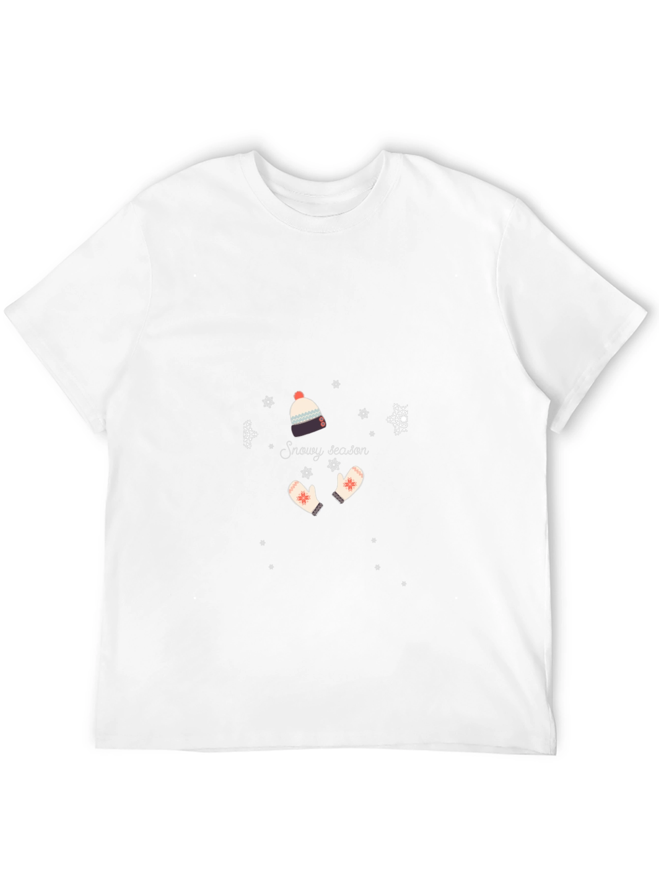 Snowy Season Graphic Tee - Black Cotton Shirt