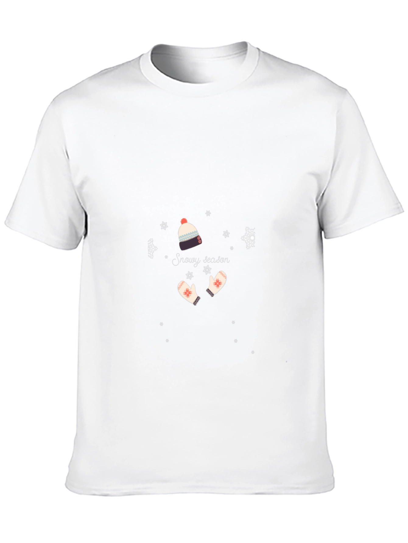 Snowy Season Graphic Tee - Black Cotton Shirt