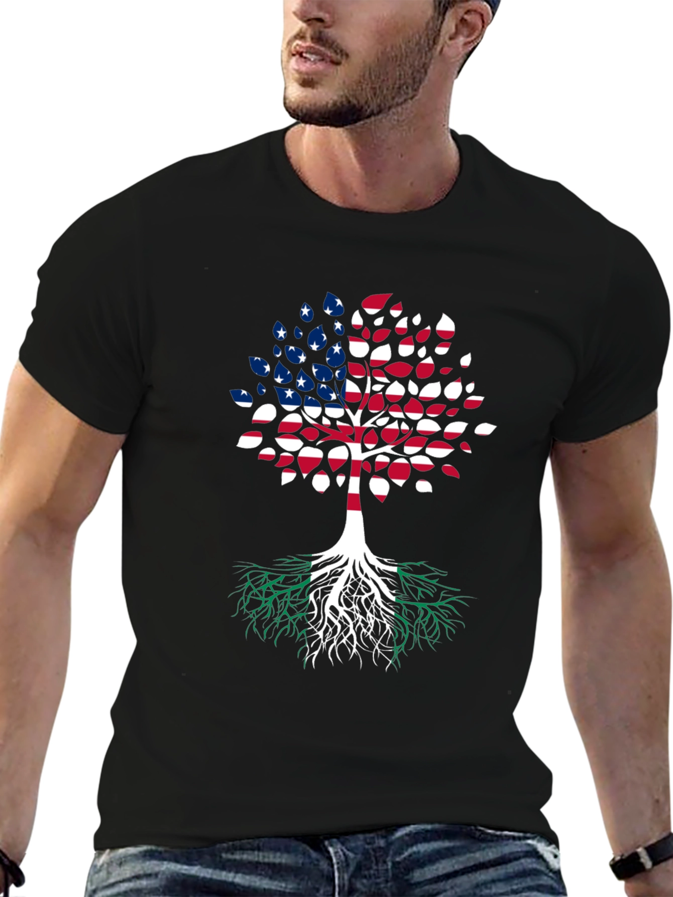 USA Roots T-Shirt Patriotic Graphic Tee