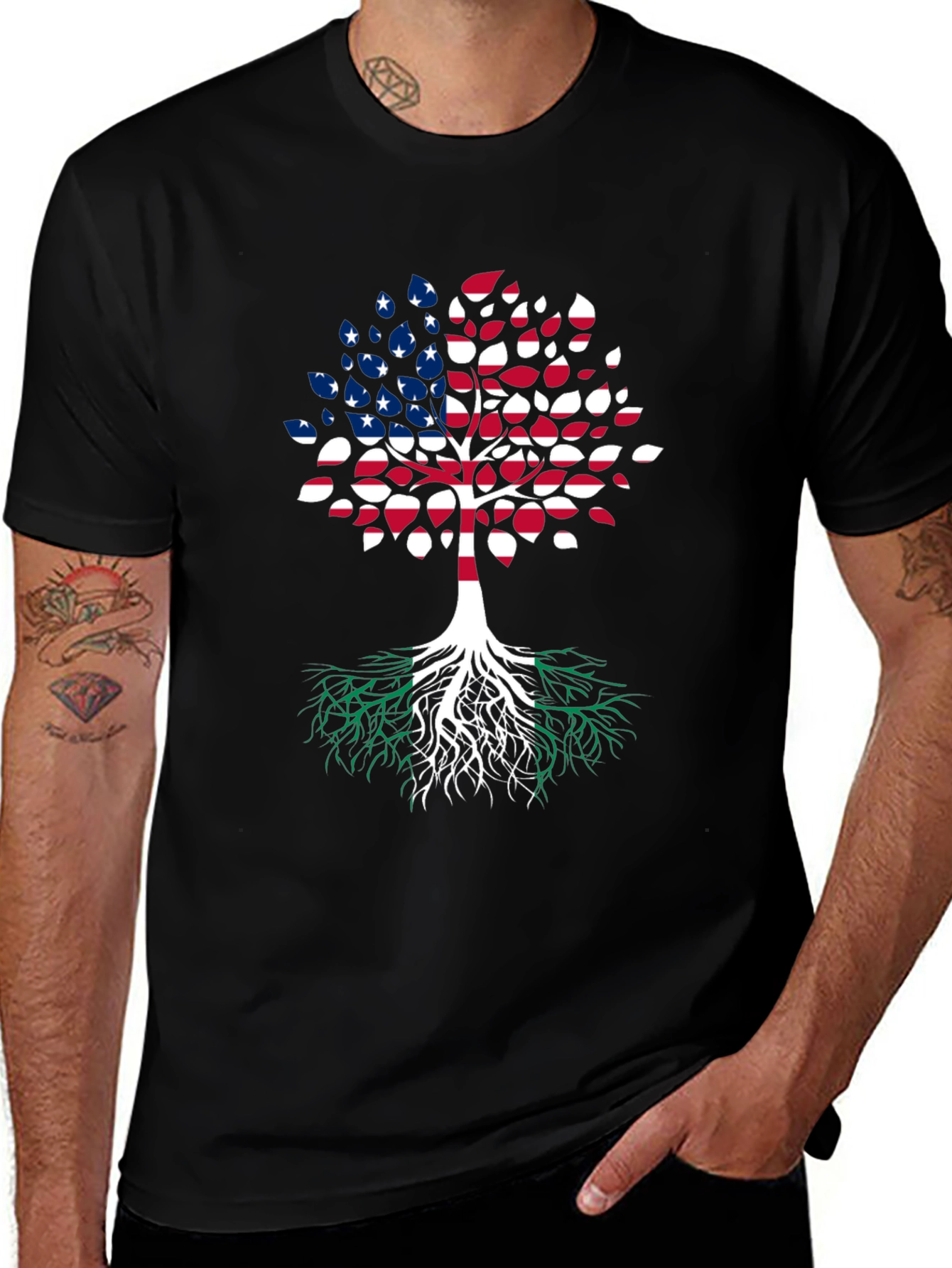 USA Roots T-Shirt Patriotic Graphic Tee
