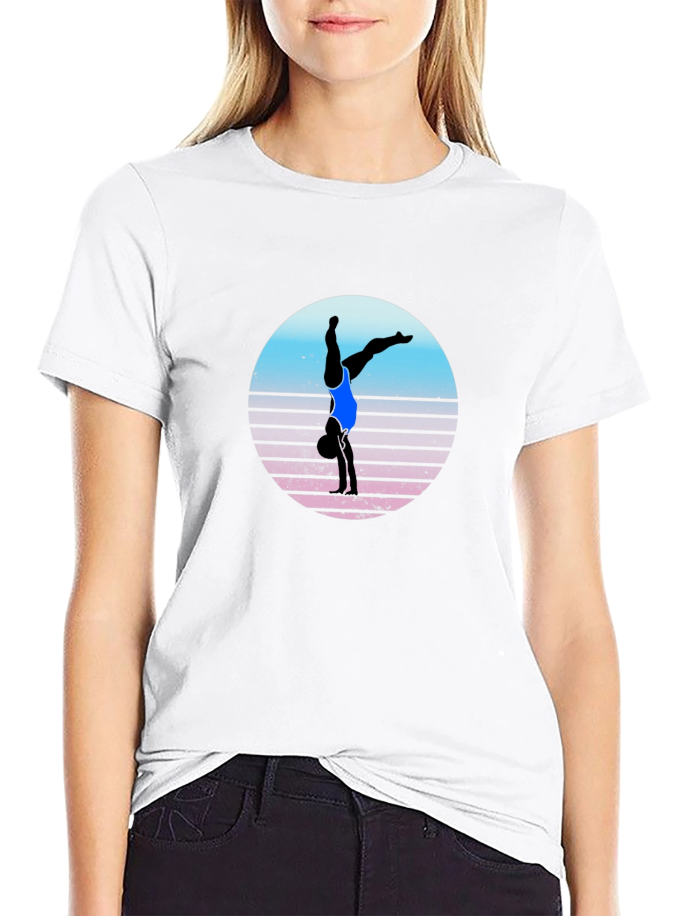 Retro Gymnast Black T-Shirt