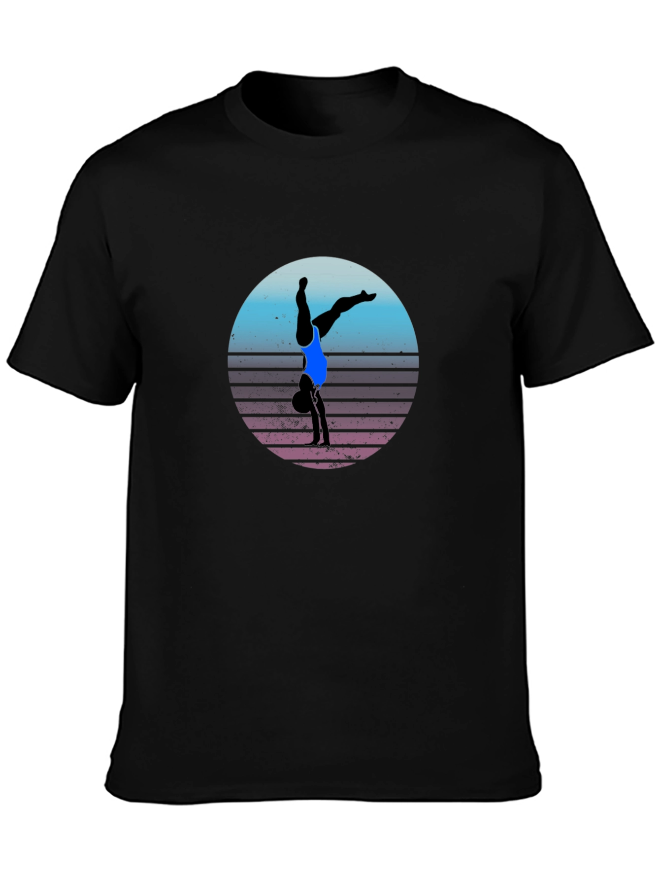 Retro Gymnast Black T-Shirt