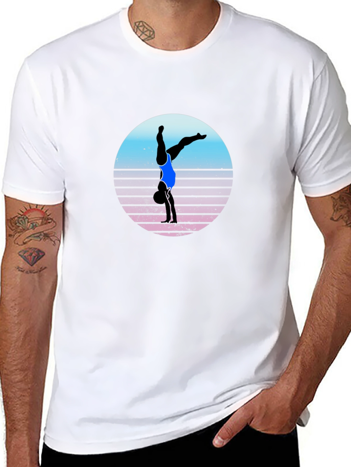 Retro Gymnast Black T-Shirt