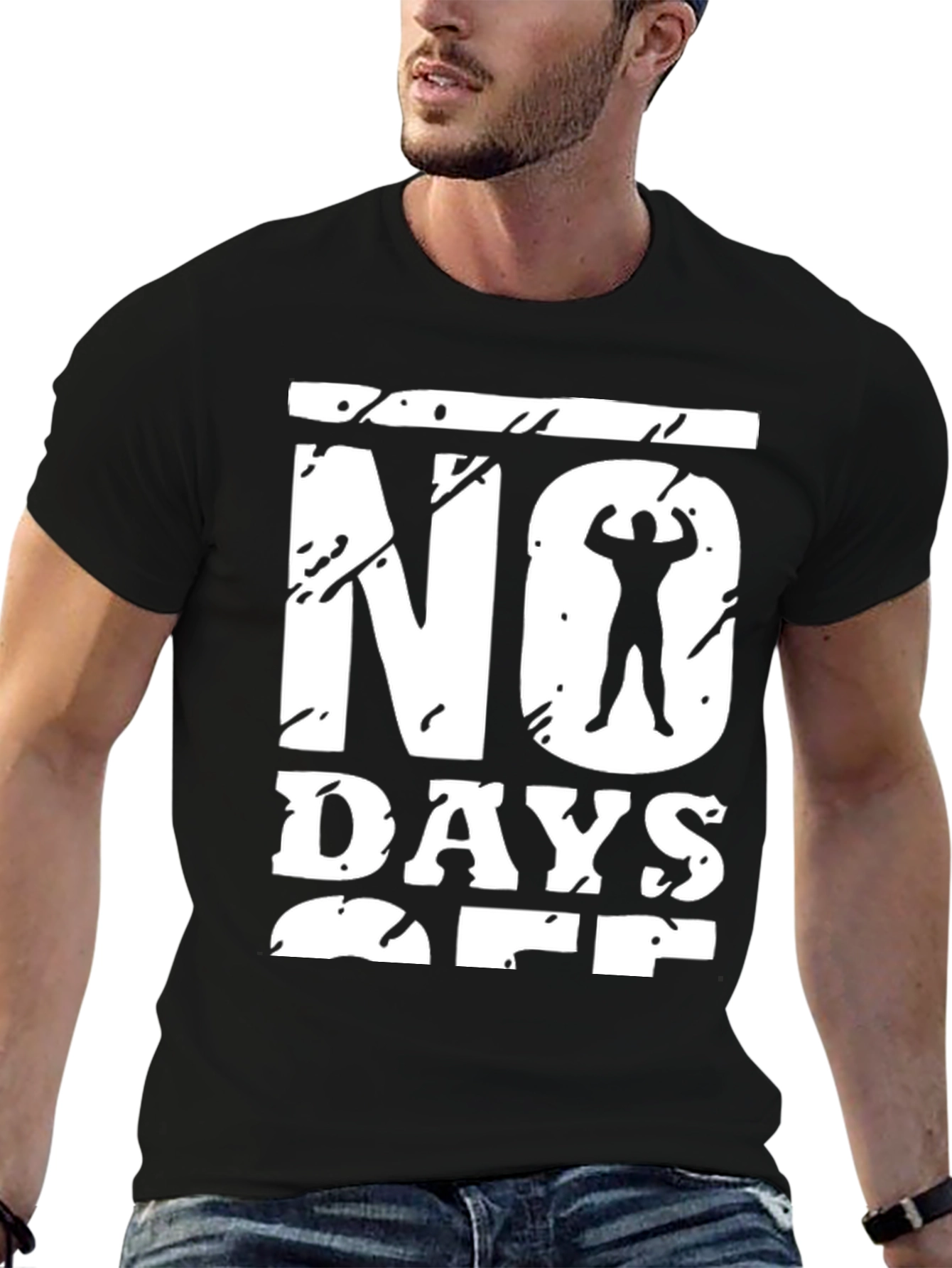 No Days Off Graphic T-Shirt Black