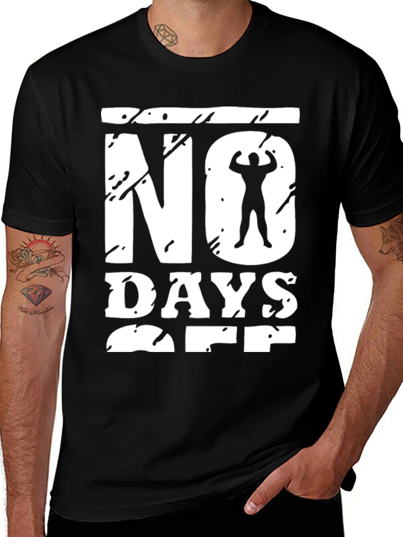 No Days Off Graphic T-Shirt Black
