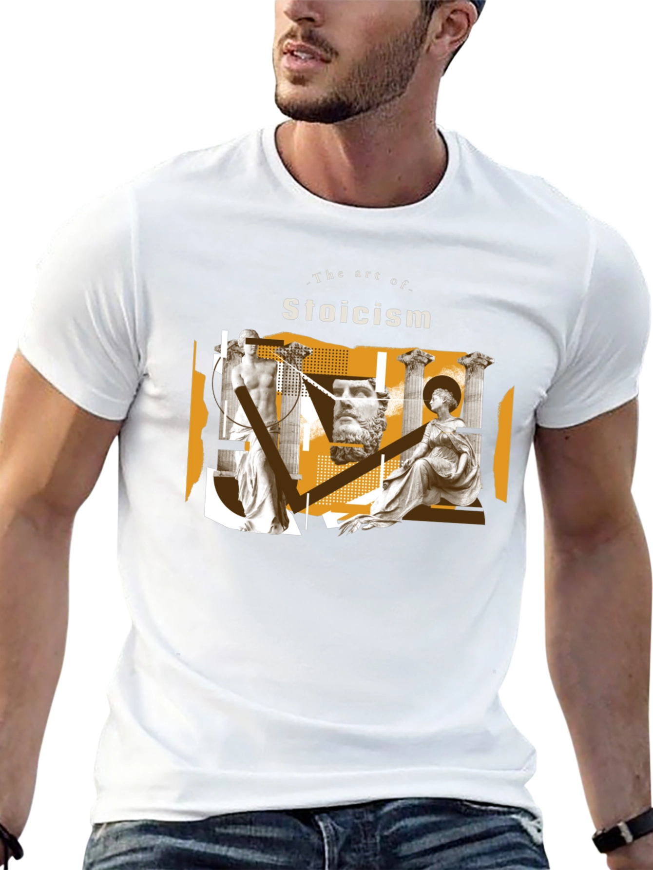 Stoicism Art Black Graphic Tee