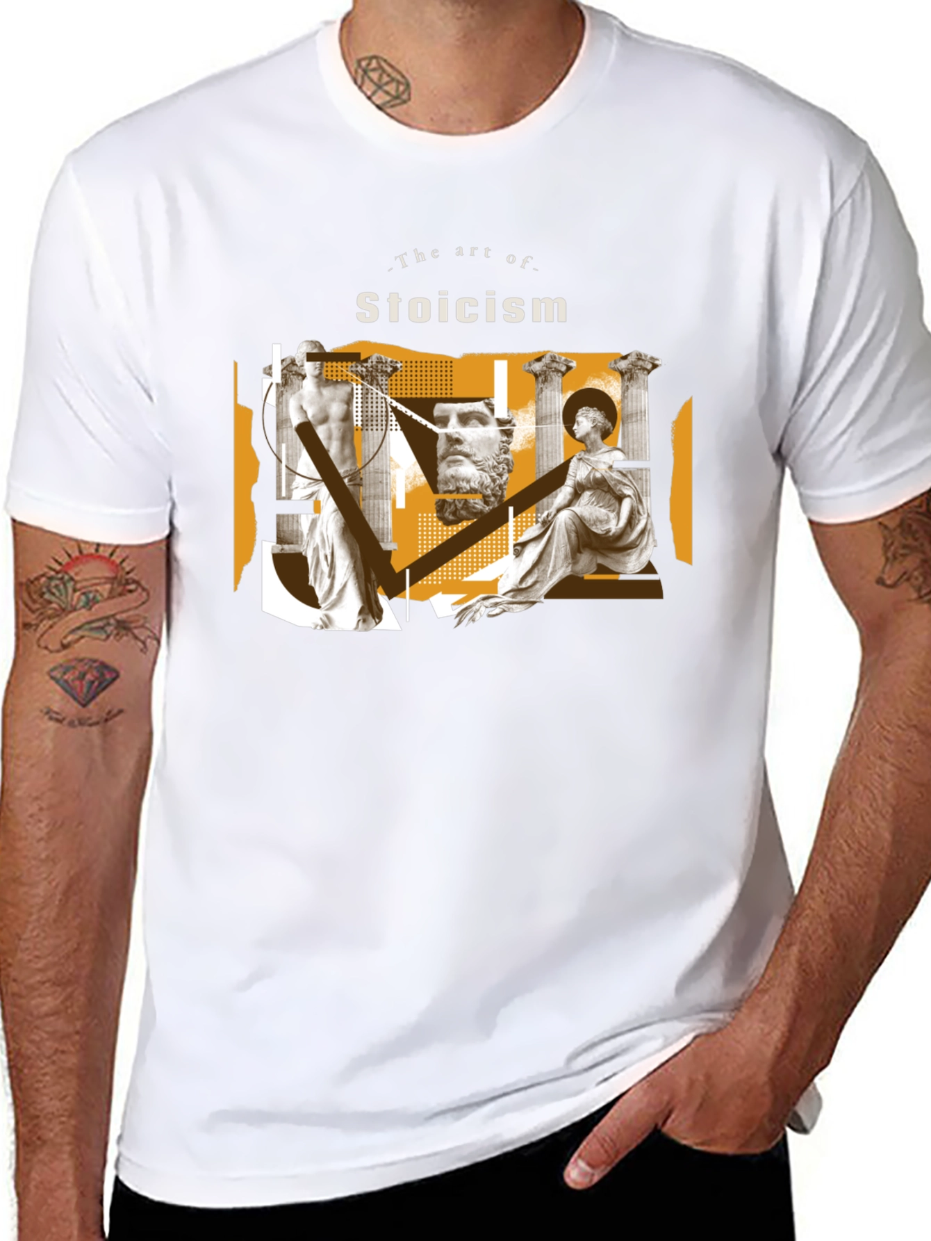 Stoicism Art Black Graphic Tee