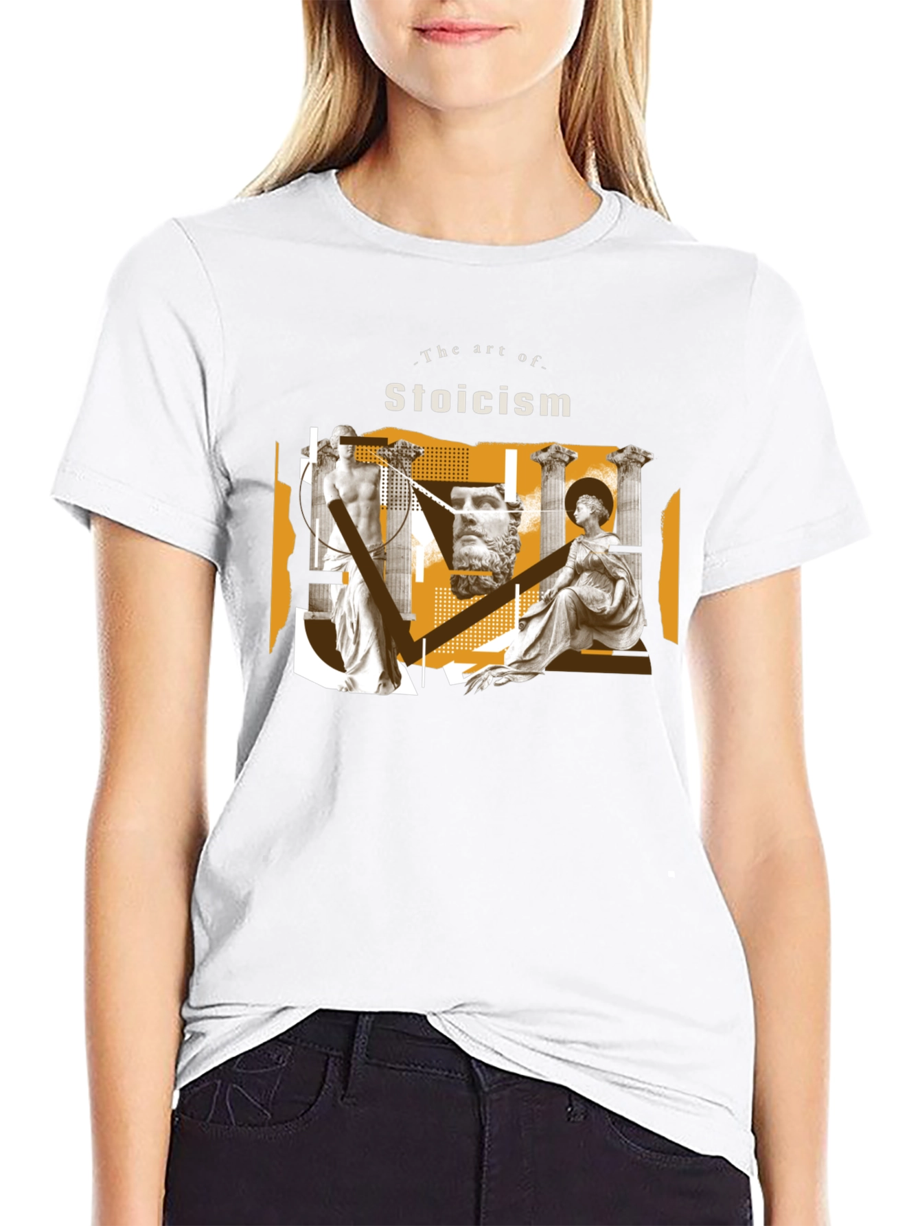 Stoicism Art Black Graphic Tee