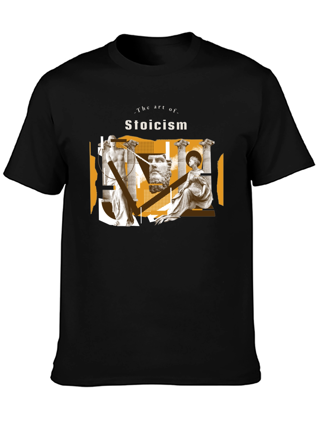 Stoicism Art Black Graphic Tee