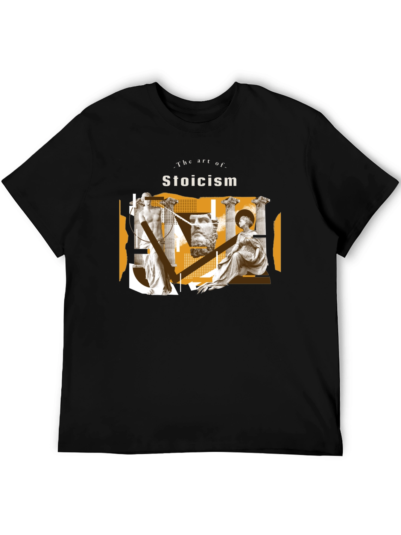 Stoicism Art Black Graphic Tee