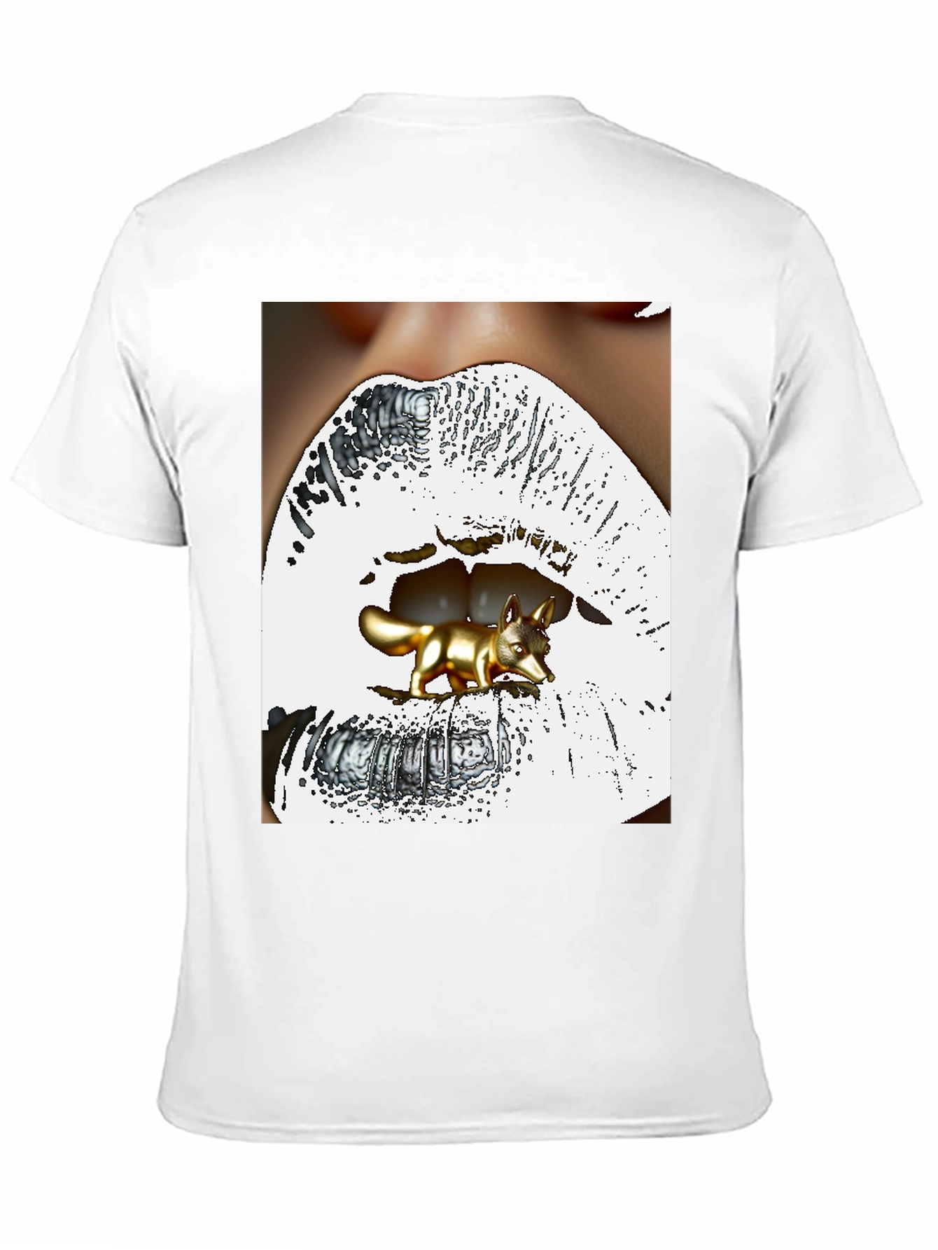 Surreal Fox Lips Graphic Tee - Unique Fashion Statement