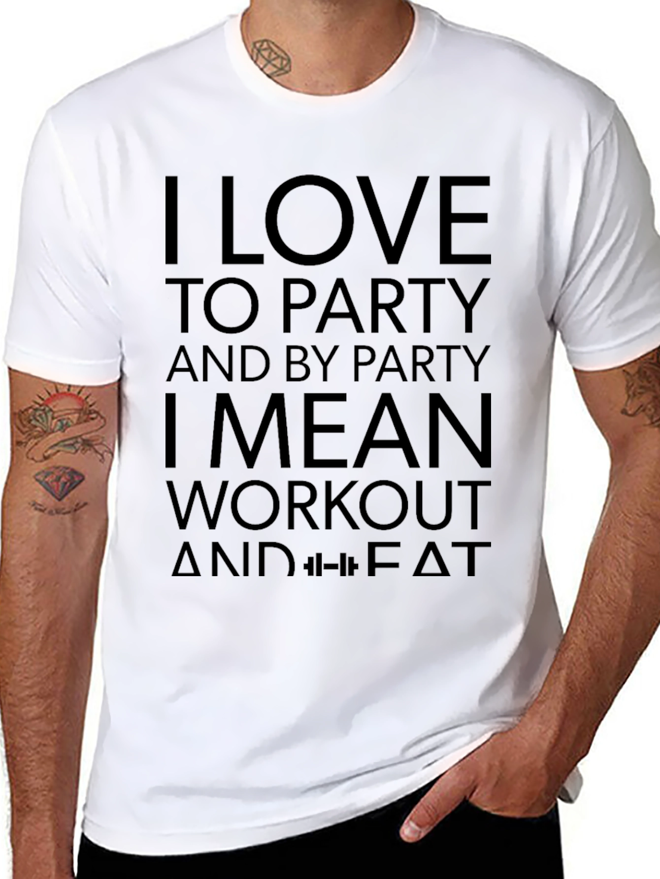 I Love to Party Workout Black T-Shirt