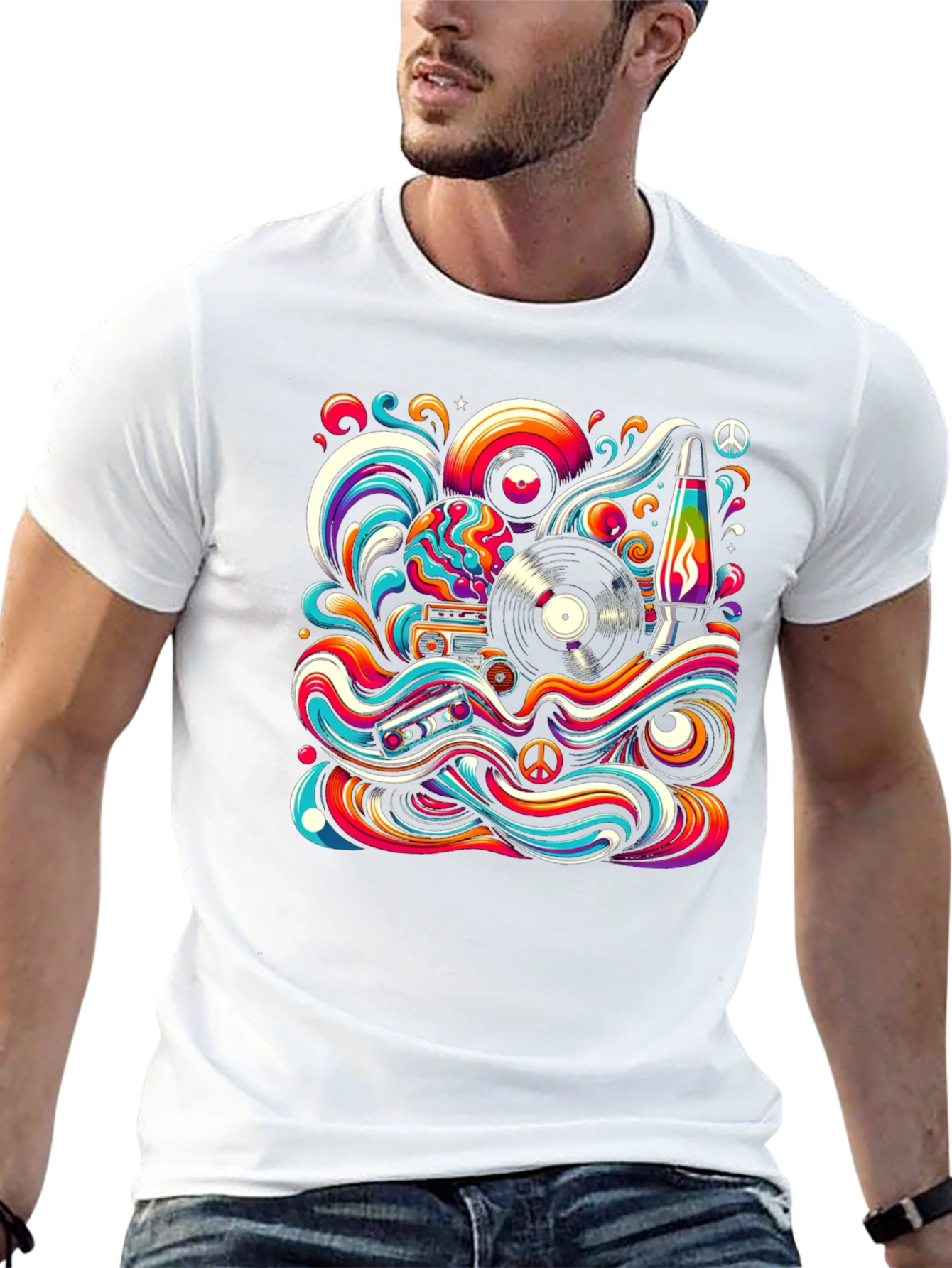 Groovy Retro Psychedelic Graphic T-Shirt