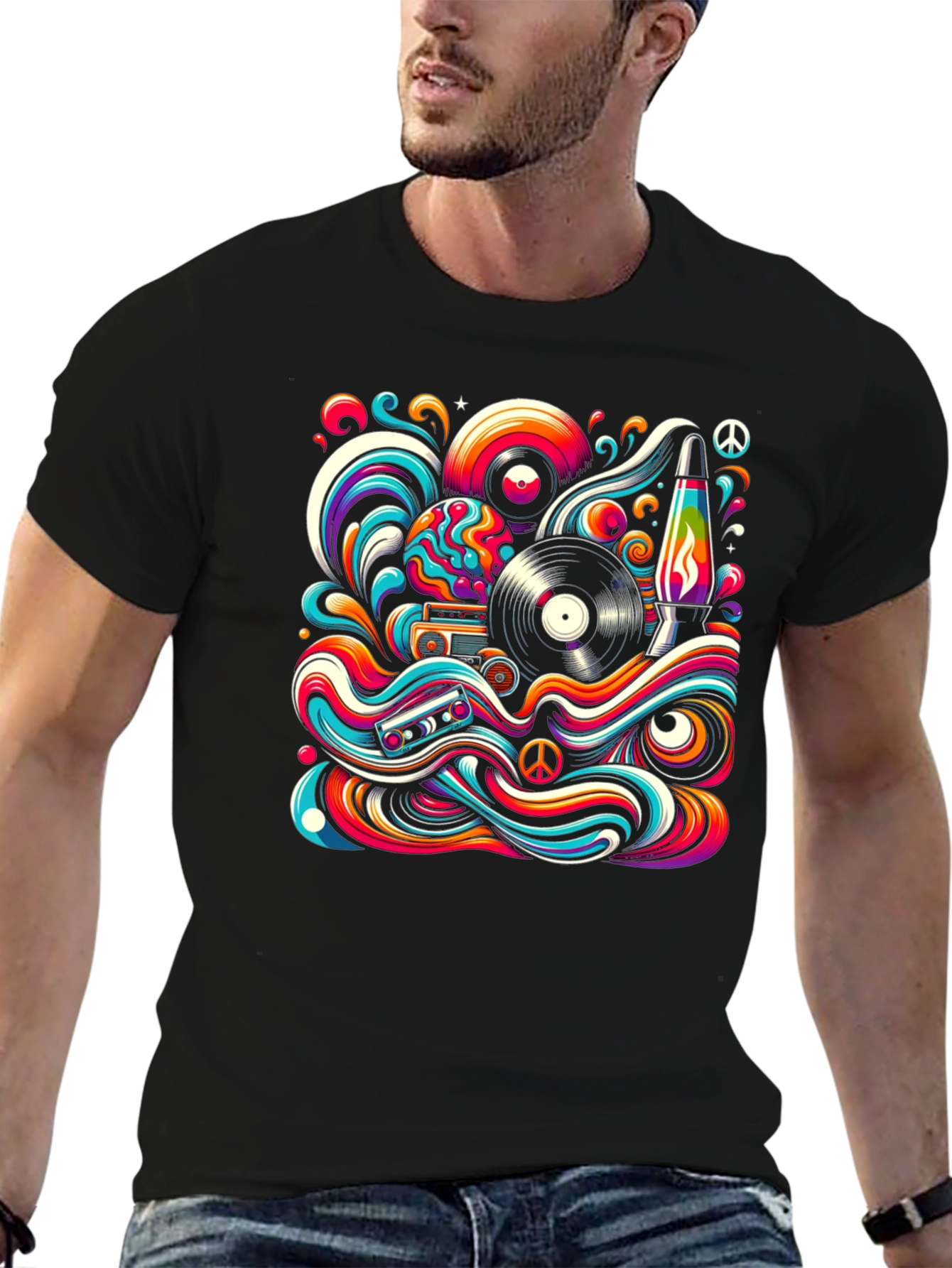 Groovy Retro Psychedelic Graphic T-Shirt