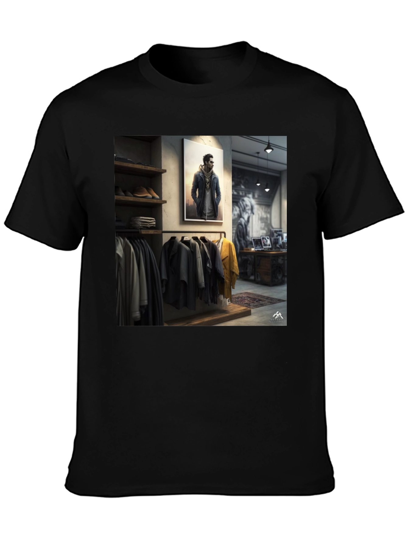 Modern Style Black Graphic Tee