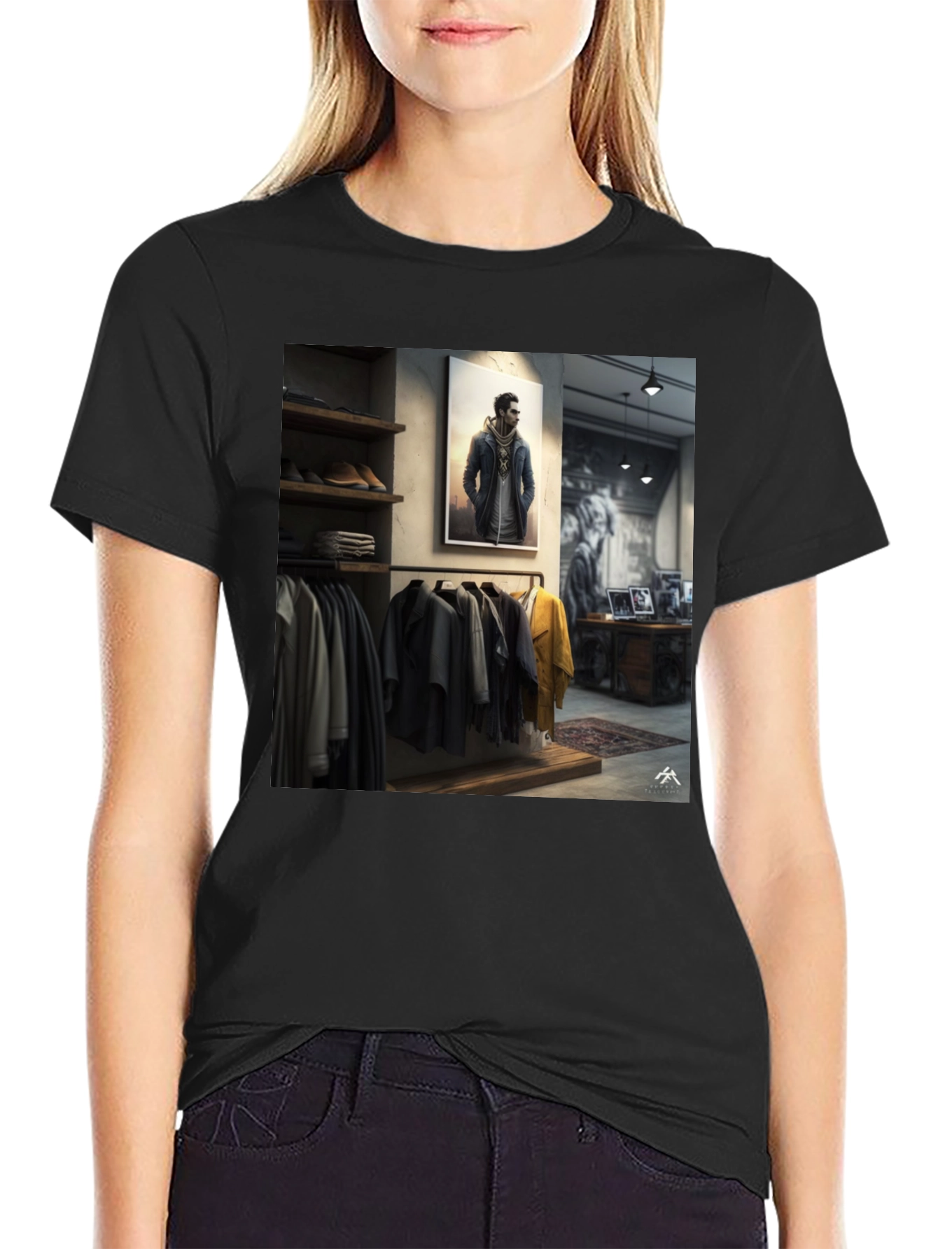 Modern Style Black Graphic Tee