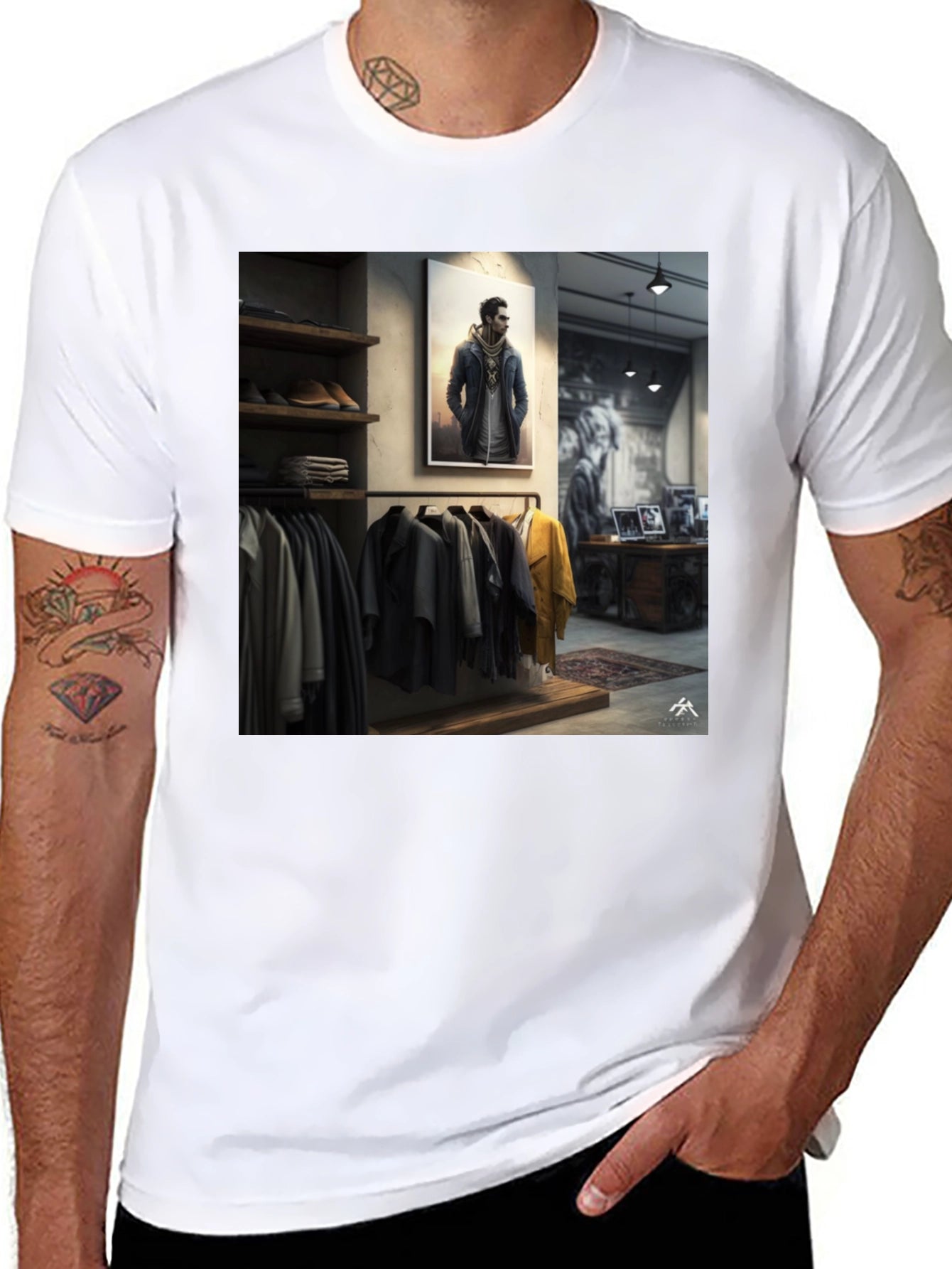 Modern Style Black Graphic Tee