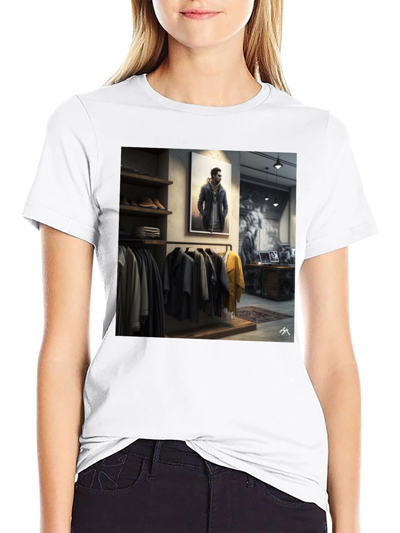 Modern Style Black Graphic Tee