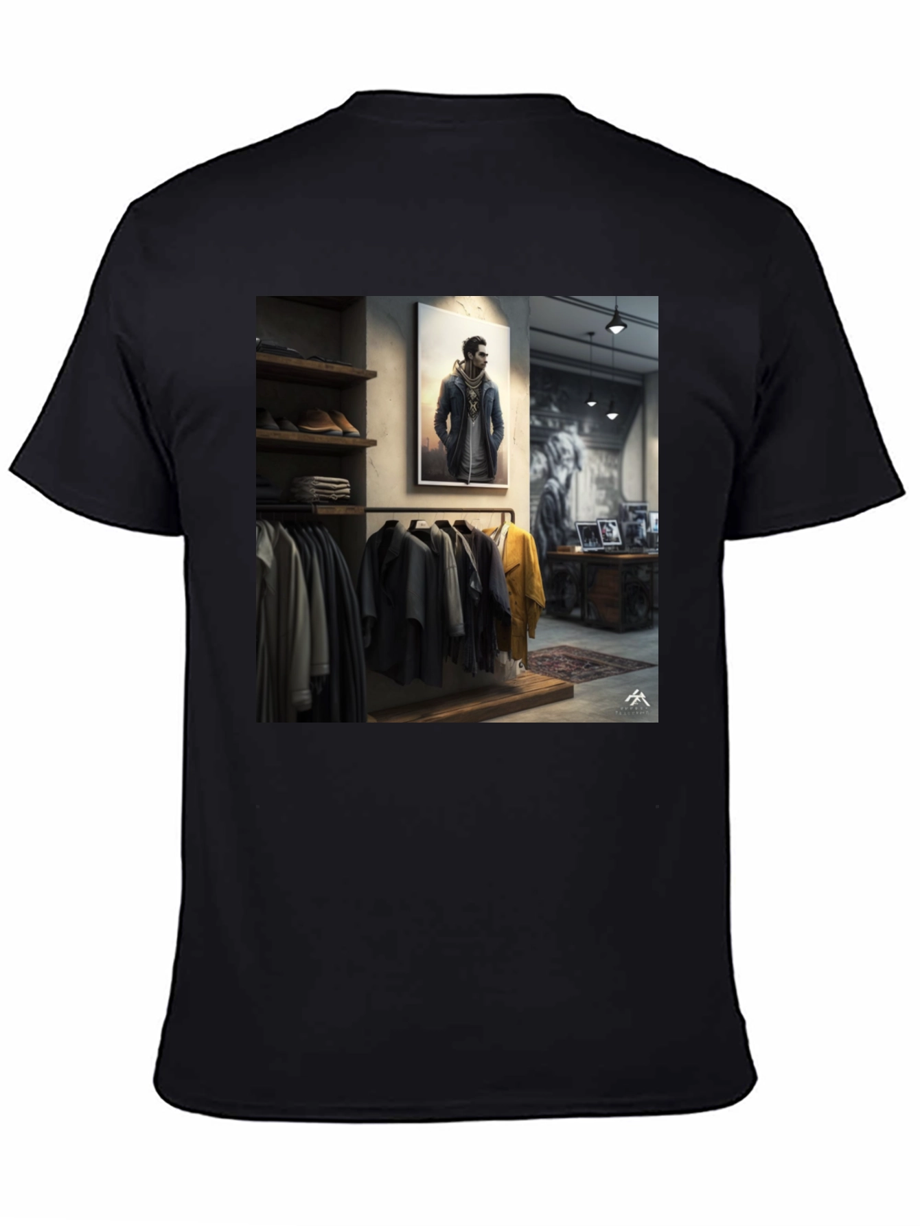 Modern Style Black Graphic Tee