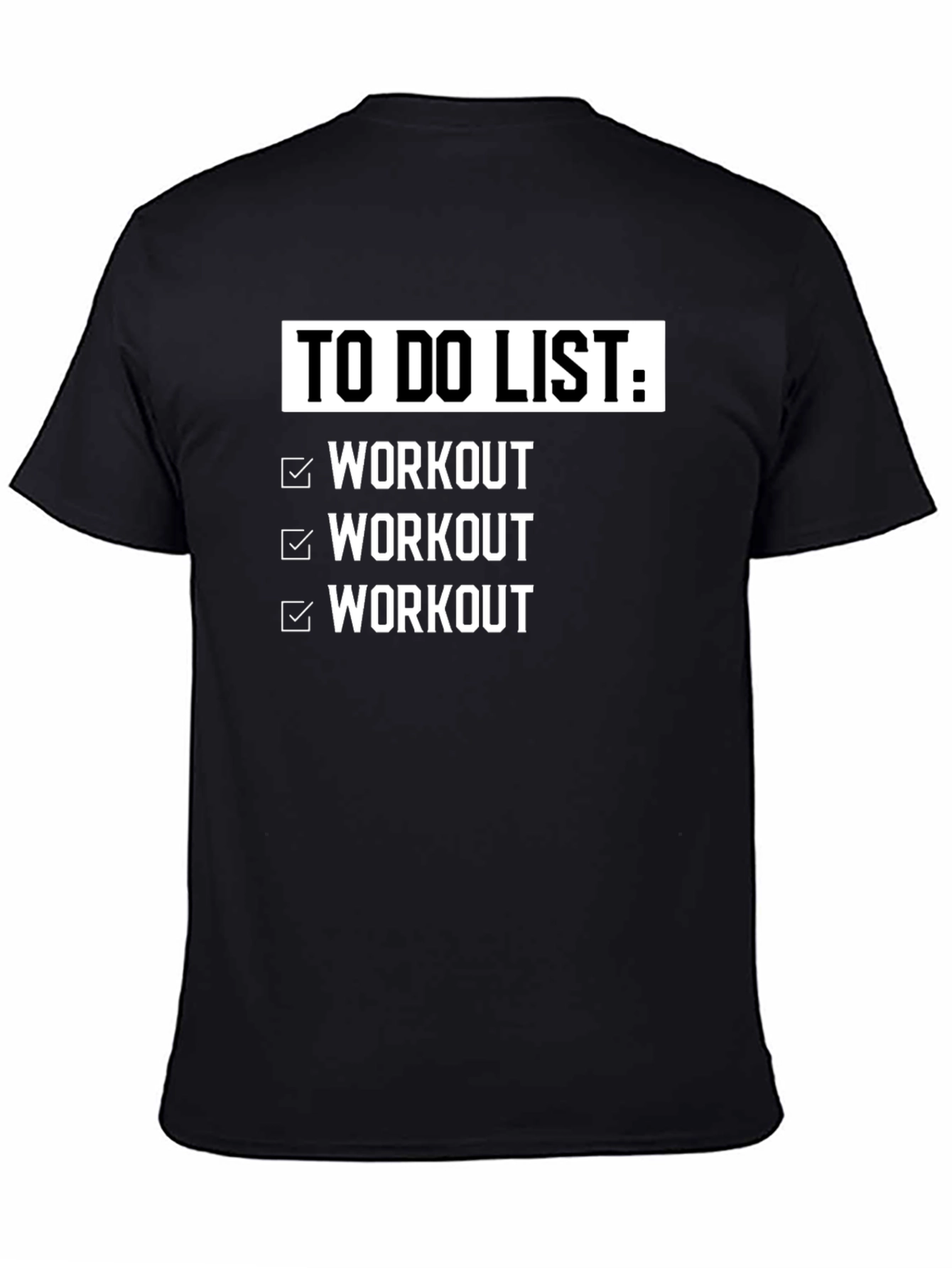 Workout Checklist Black Graphic T-Shirt