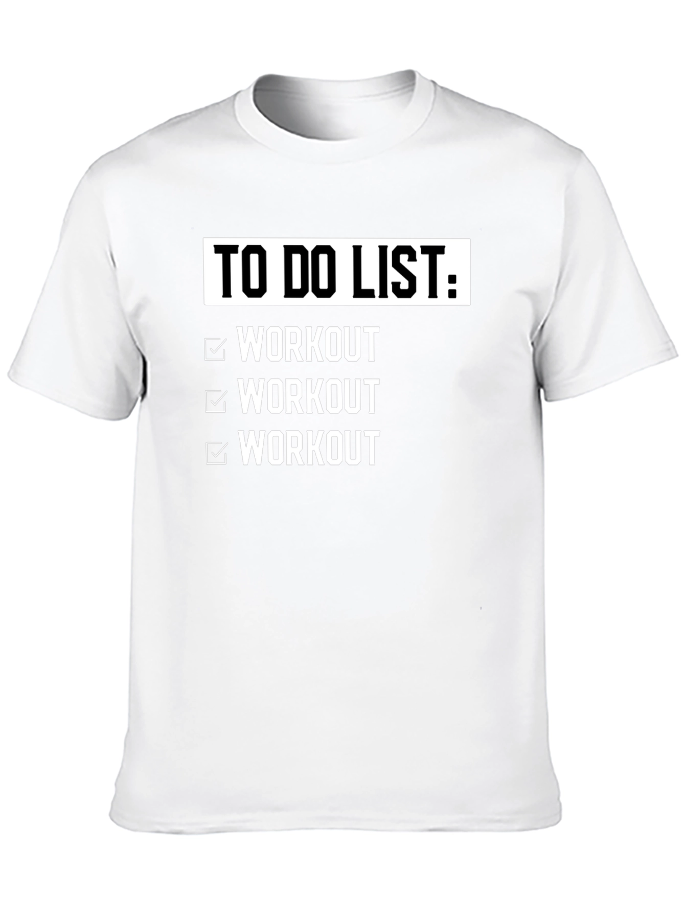 Workout Checklist Black Graphic T-Shirt