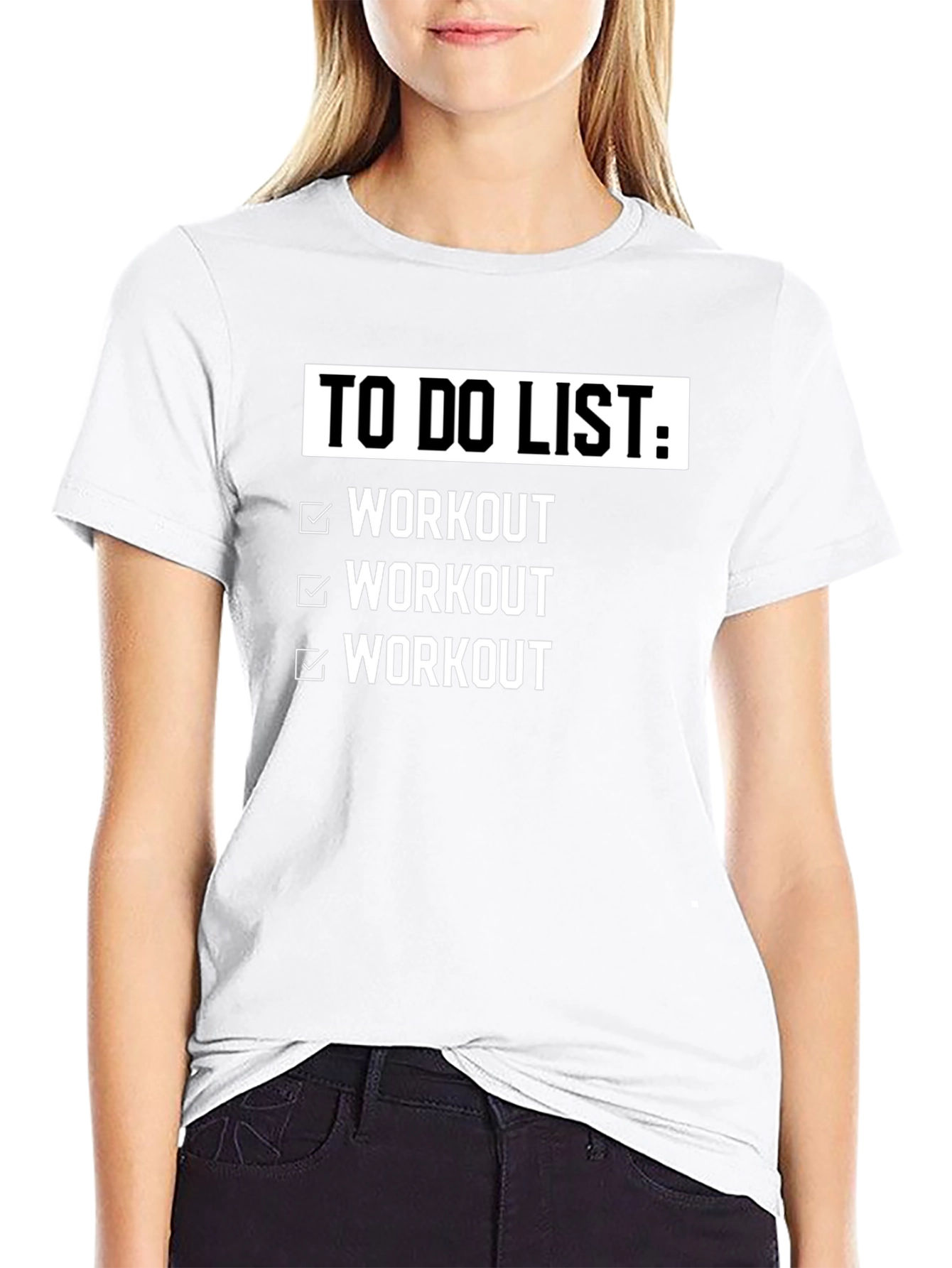 Workout Checklist Black Graphic T-Shirt
