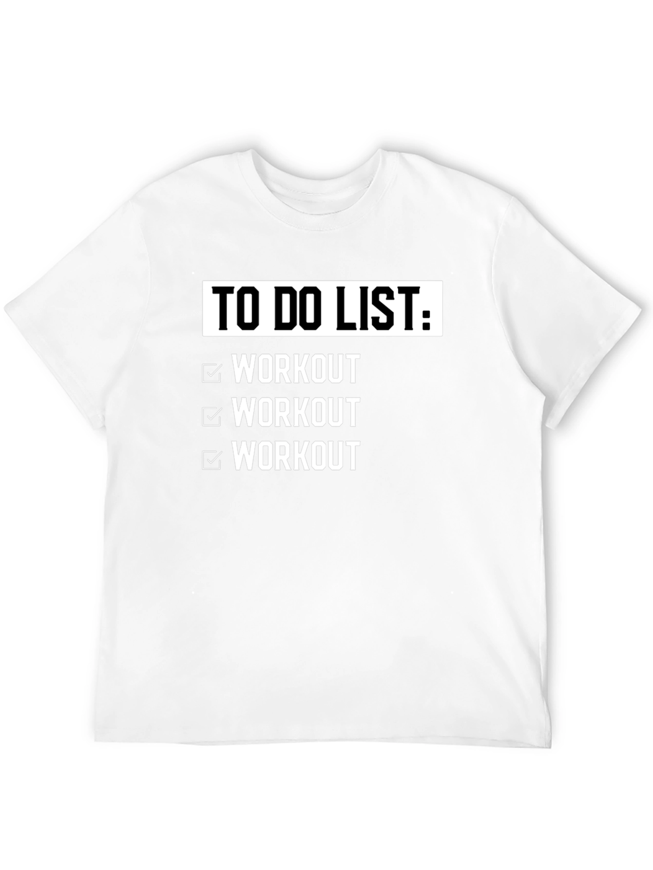 Workout Checklist Black Graphic T-Shirt