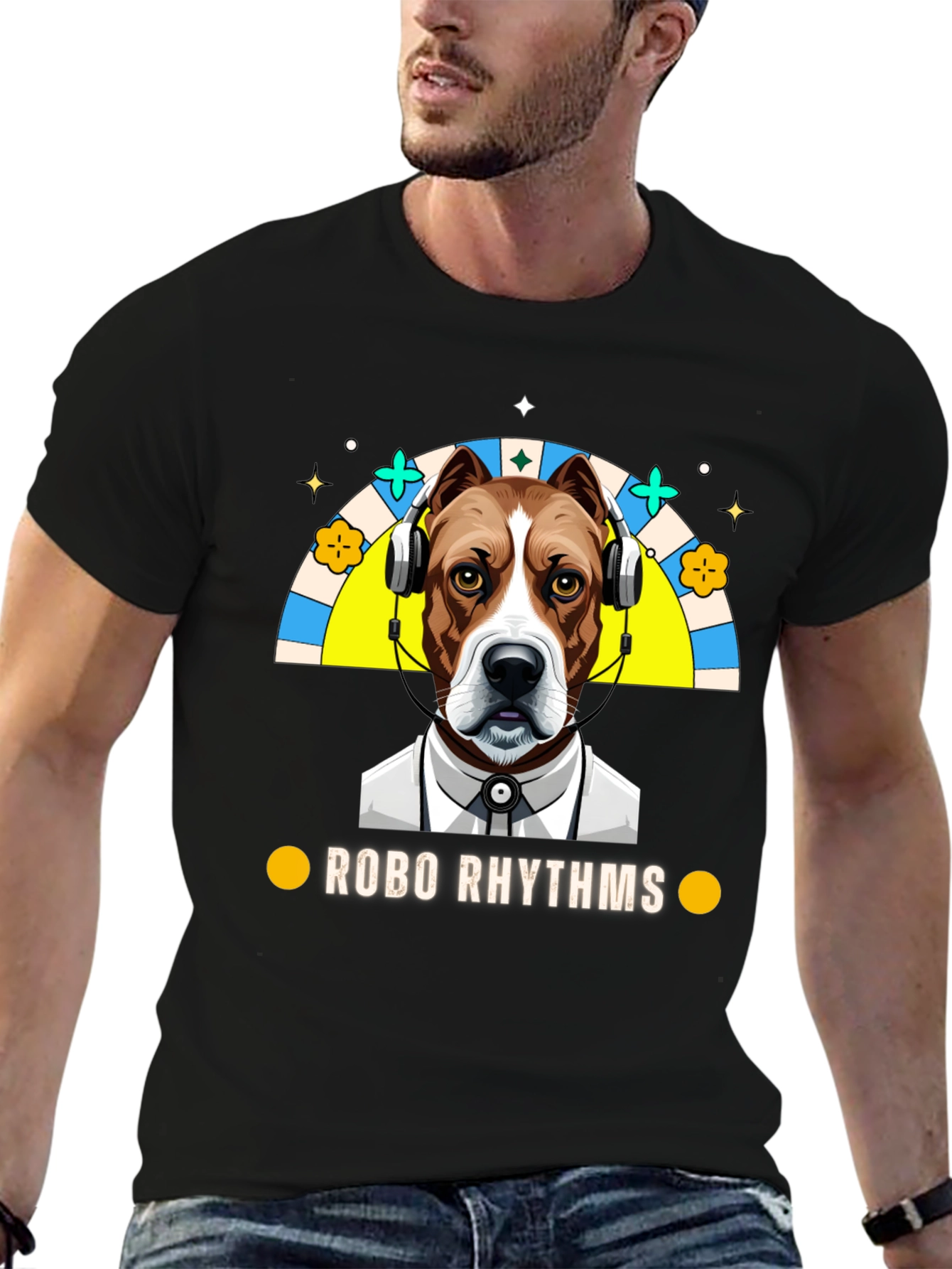 Robo Rhythms Graphic Tee - Dog with Headphones