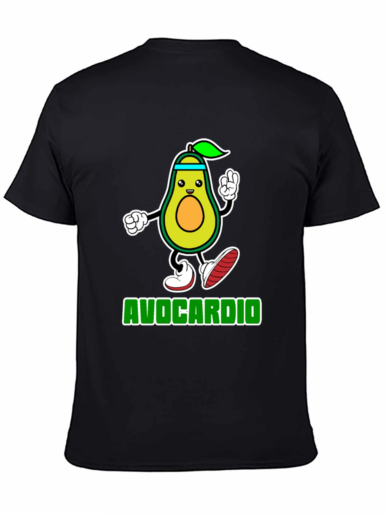 Avocardio Black T-Shirt - Funny Avocado Workout Tee
