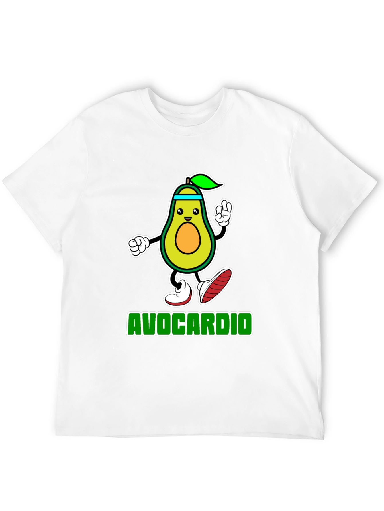 Avocardio Black T-Shirt - Funny Avocado Workout Tee
