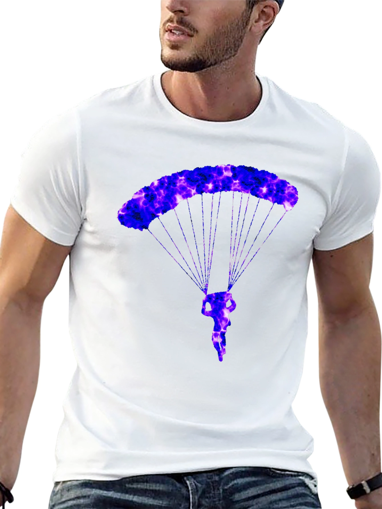 Parachute T-Shirt - Black Novelty Graphic Tee